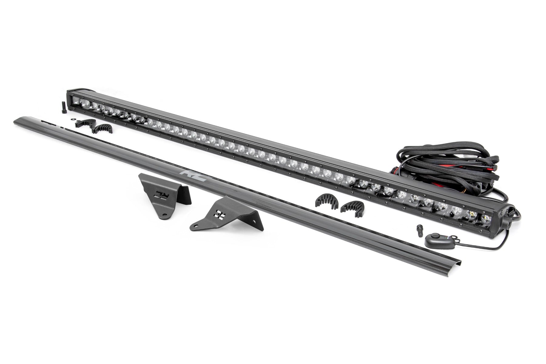 Rough Country | LED Light Bars | LED Light Upper Windshield 40 Inch Black Single Row 21-Up Ford Bronco Rough Country | 71041