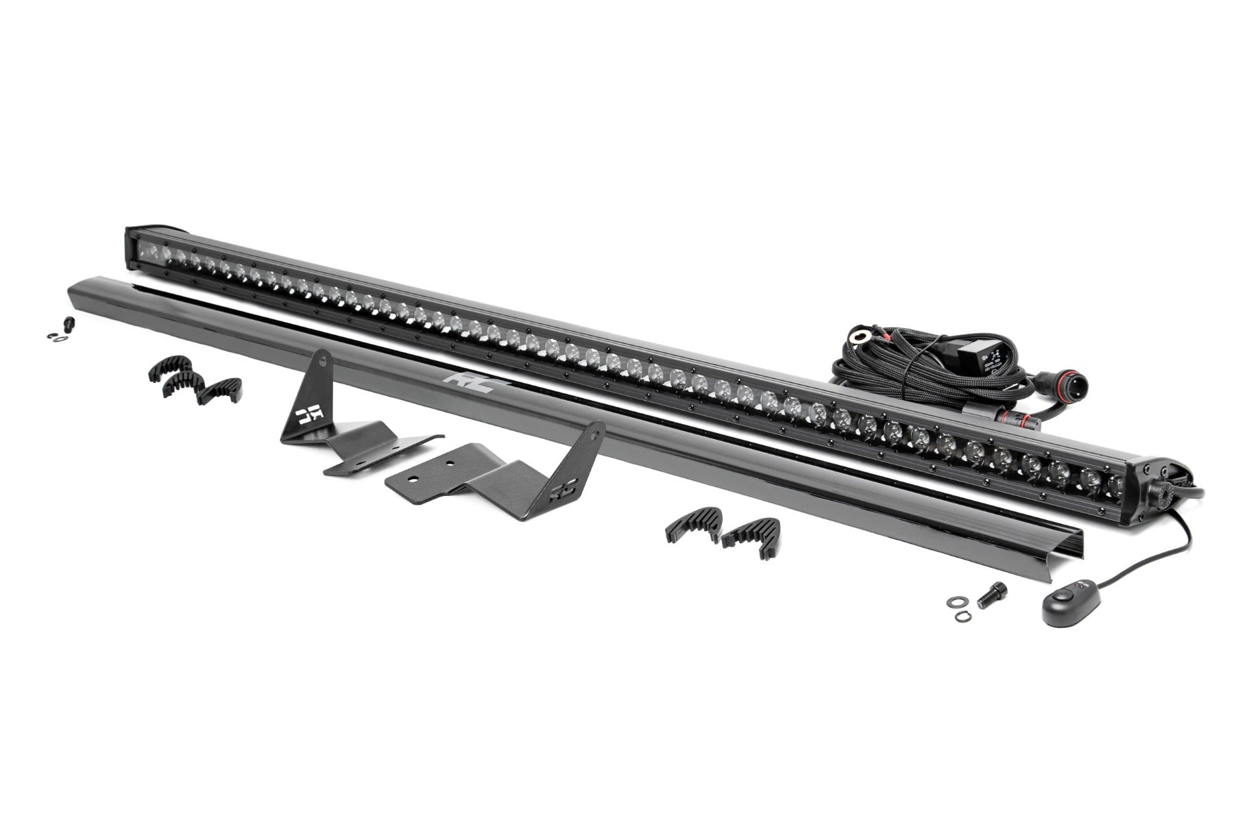 Rough Country | LED Light Bars | LED Light Upper Windshield 50 Inch Black Single Row 21-Up Ford Bronco Rough Country | 71043