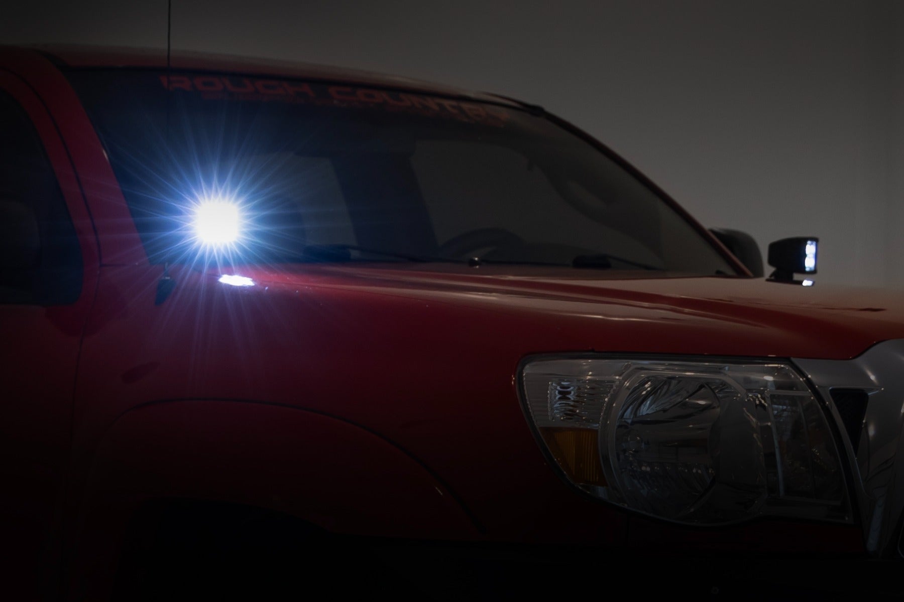 Rough Country | LED Light Kit | LED Light Kit Ditch Mount 2 Inch Black Pair White DRL  Toyota Tacoma (05-15) Rough Country | 71089