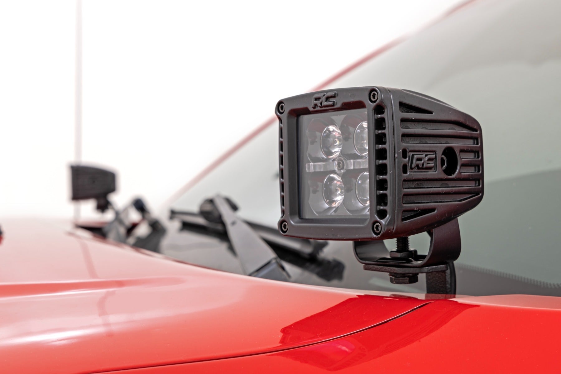 Rough Country | LED Light Kit | LED Light Kit Ditch Mount Black Series Round 3.5 Inch Amber DRL Toyota Tacoma (05-15) Rough Country | 71092