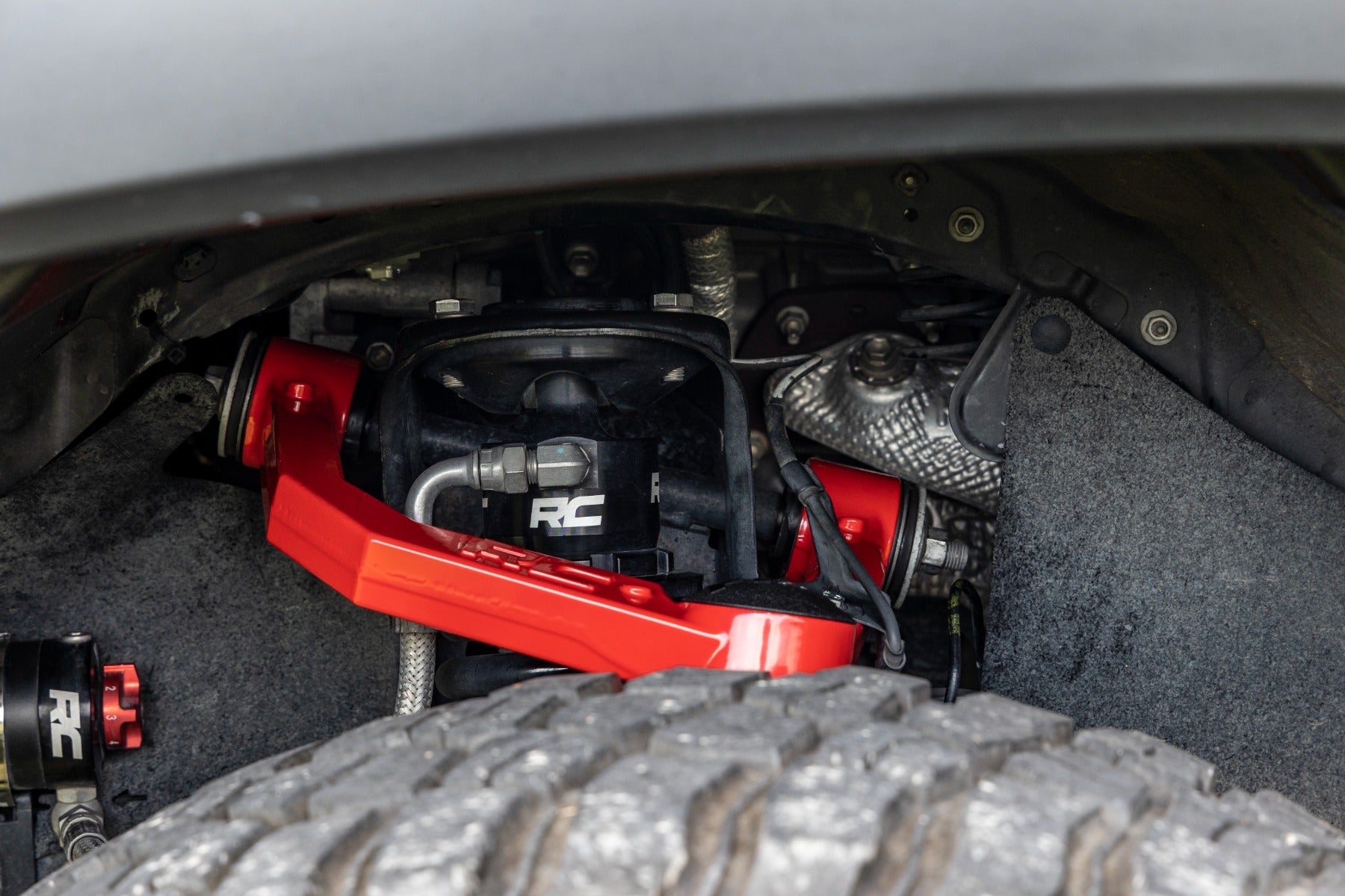 Rough Country | Suspension Control Arm | Red Forged Upper Control Arms 3.5 Inches Of Lift 10-Up Toyota 4Runner Tacoma (05-23) Rough Country | 74201ARED