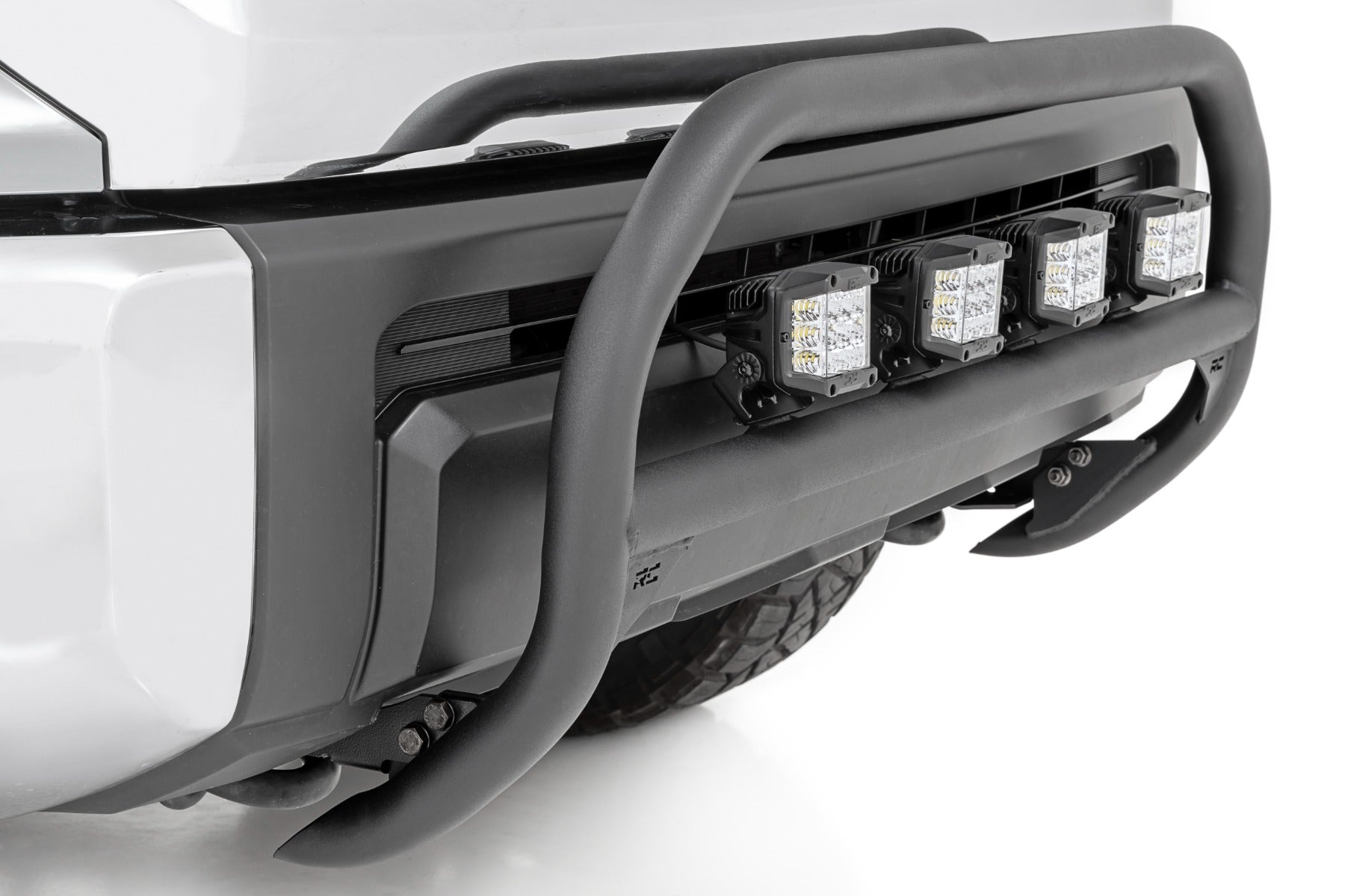 Rough Country | Bumper Bull Bar | Nudge Bar 20 Inch Black Series DRL Single Row LED 07-21 Toyota Tundra Rough Country | 75003
