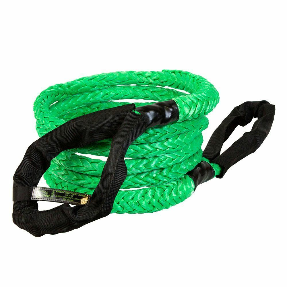 Voodoo Offroad | RP-ROPE PRODUCTS | 2.0 Santeria Series 7/8" x 20 ft Kinetic Recovery Rope with Rope Bag for Truck and Jeep - Green | 1300001A