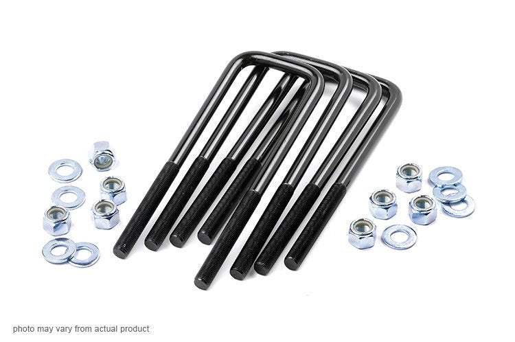 9/16 Inch Square U Bolts E Coated Black Corrosion Resistant Sold as Set of 4 Rough Country