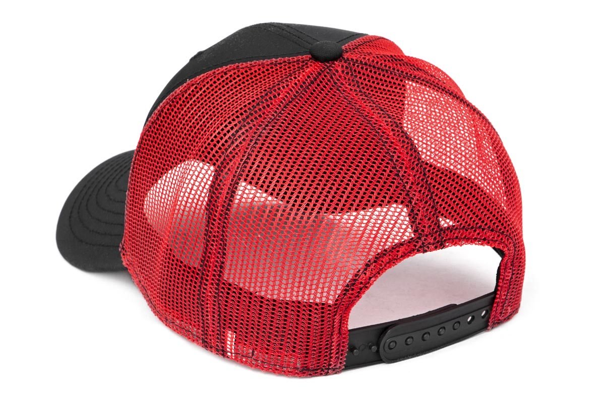 Rough Country | Hats and Beanies | Rough Country Mesh Hat Black & Red Rough Country | 84124