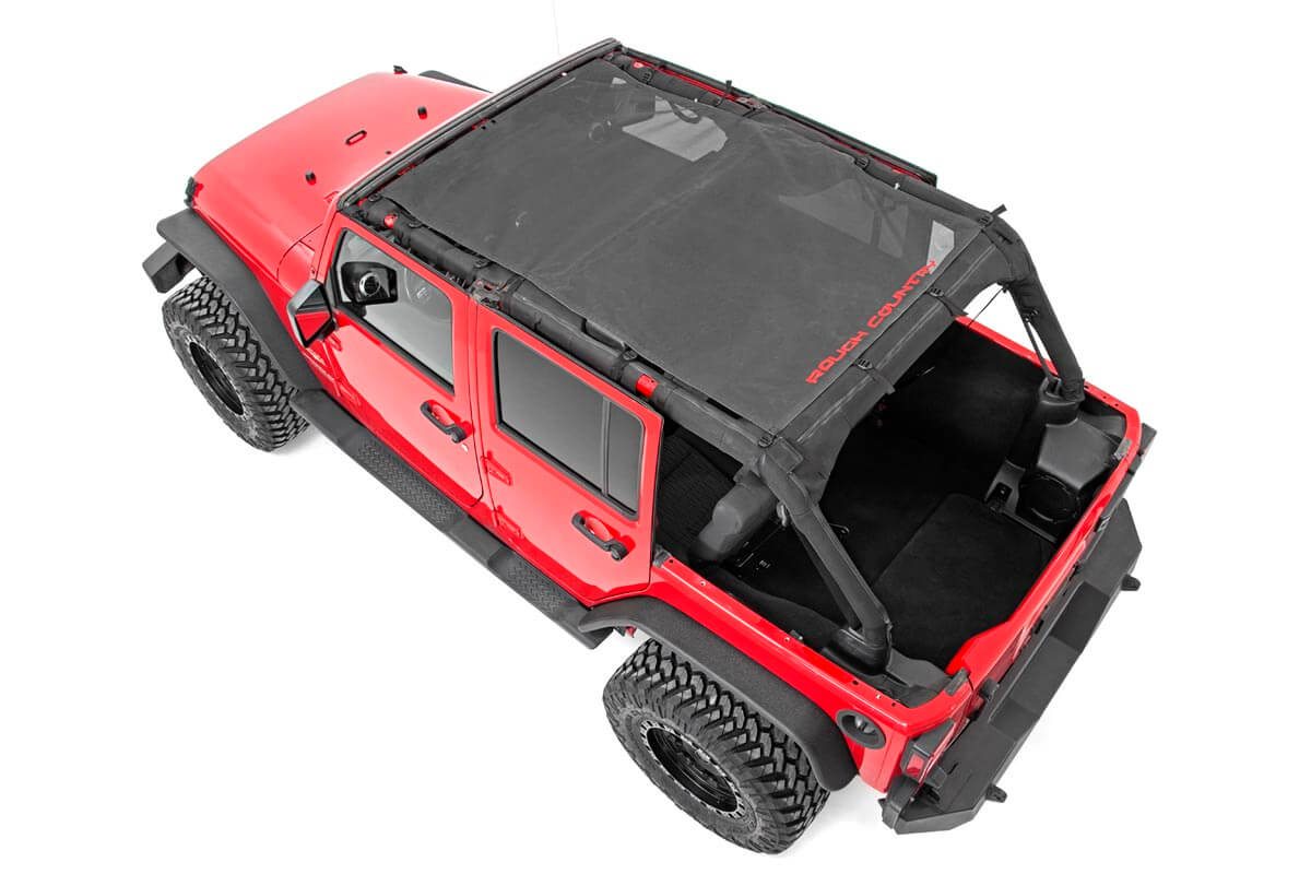 Jeep Wrangler JK Unlimited Mesh Bikini Top Plus 07-18 4 Door Rough Country