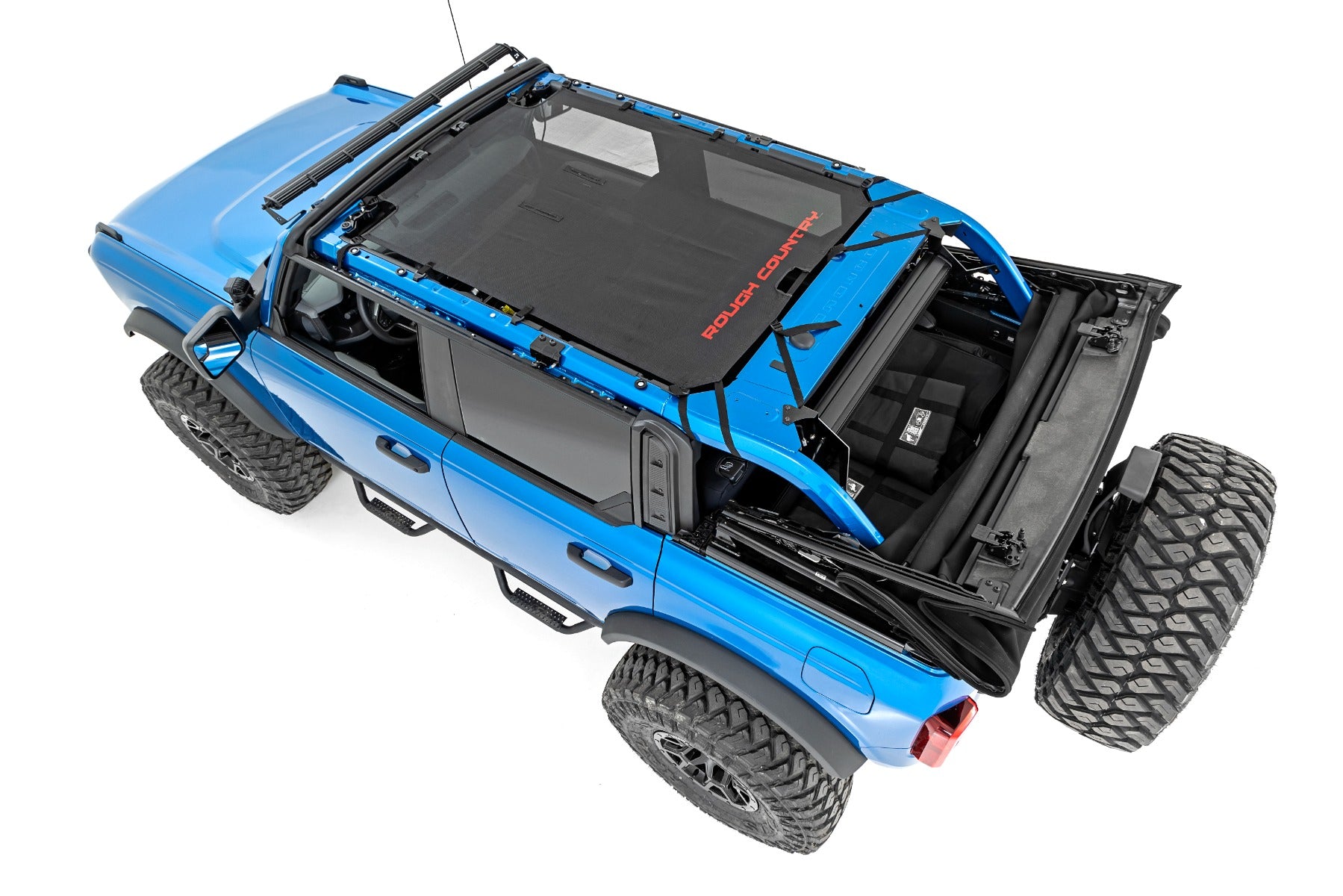 Rough Country | Bikini Tops | Mesh Bikini Top Plus Black 21-Up Ford Bronco 4-Door Rough Country | 85116