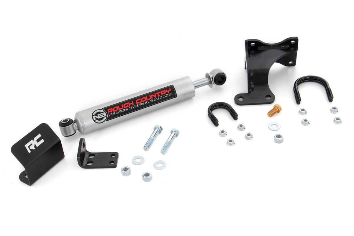 Rough Country | Steering Stabilizer | Jeep N3 Steering Stabilizer 07-18 Wrangler JK Does Not Fit Stock Height Models Rough Country | 8731930