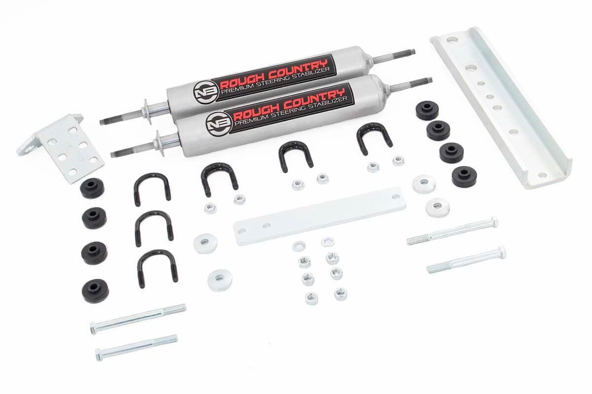 Rough Country | Steering Stabilizer | Ford Dual Steering Stabilizer 80-98 F-250 80-96 Bronco/F-150 80-85 F-350 Rough Country | 8733830