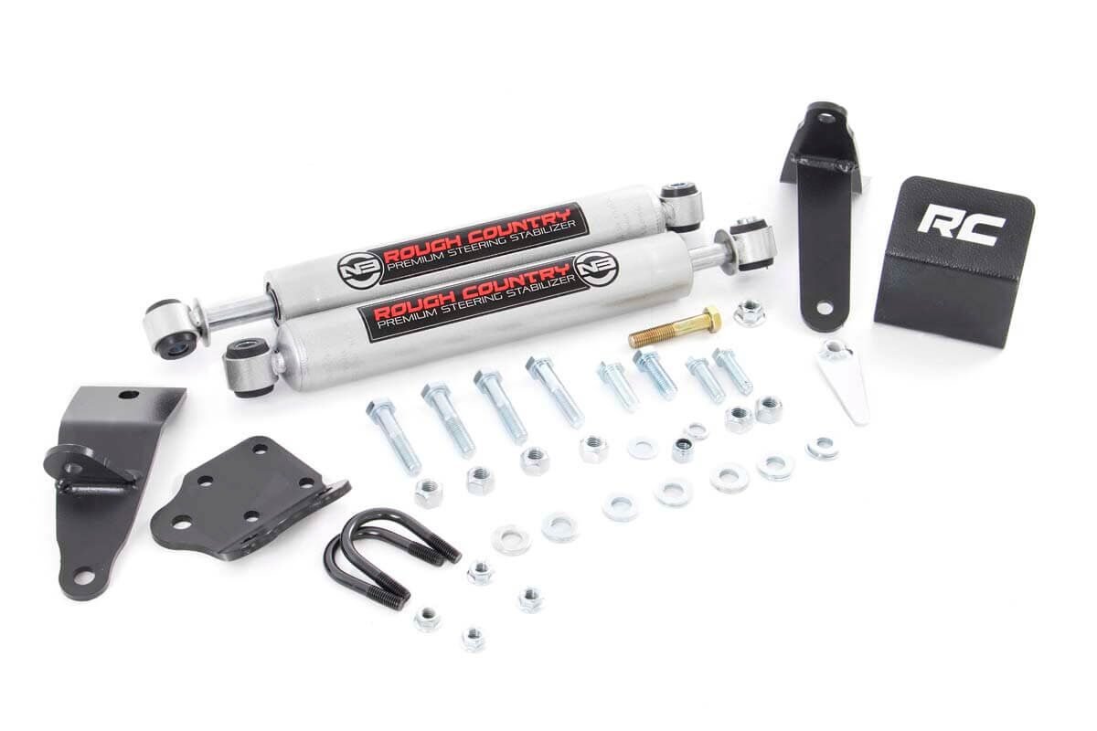 Rough Country | Steering Stabilizer | Dodge Dual Steering Stabilizer 03-13 RAM 2500 03-12 RAM 3500 Rough Country | 8749530