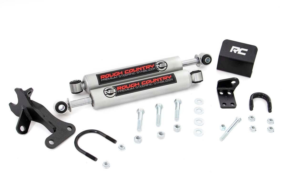 Rough Country | Steering Stabilizer | Jeep Dual Steering Stabilizer 99-04 Grand Cherokee WJ Rough Country | 8749630