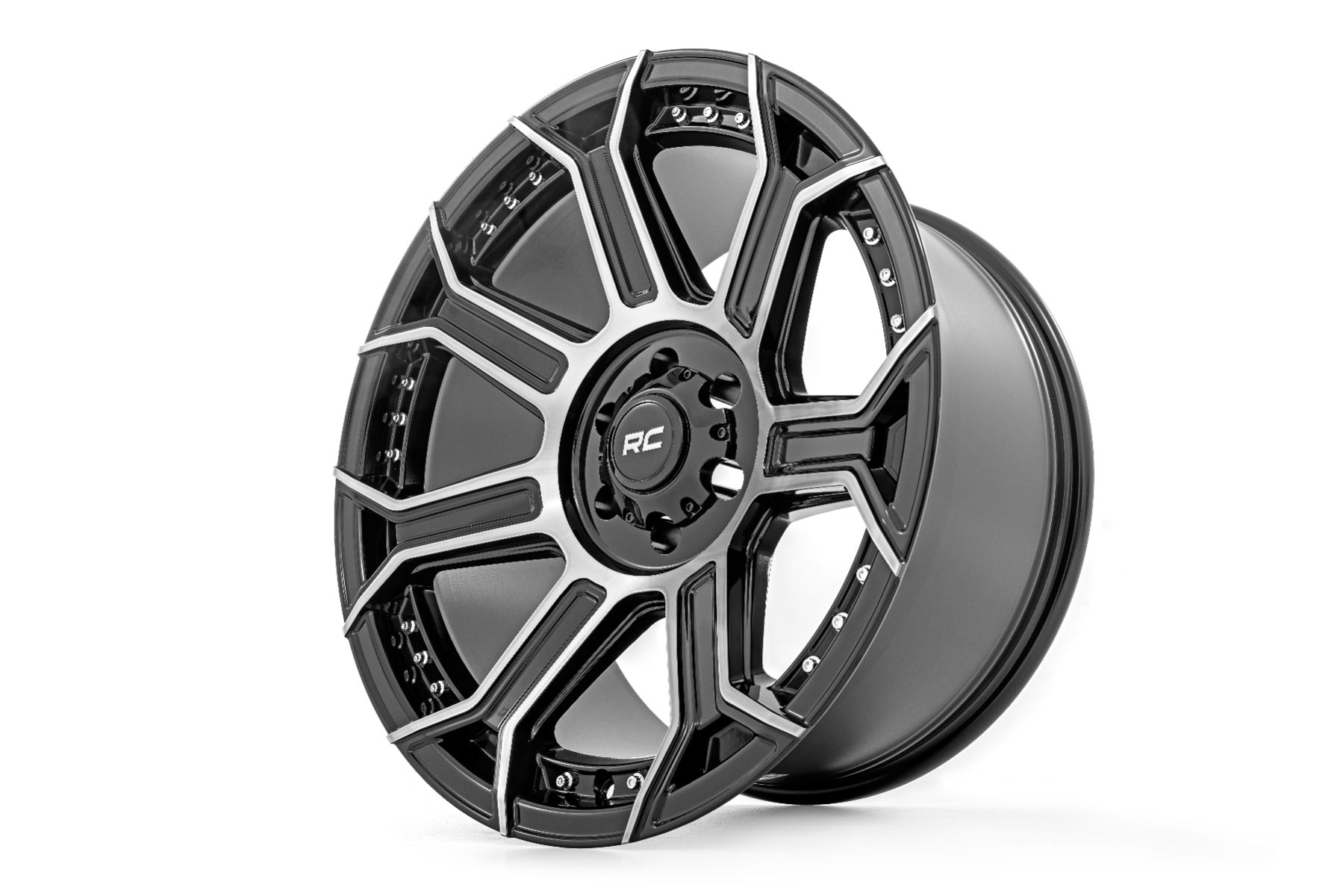 Rough Country | Wheels | 89 Series Wheel One-Piece Black Machined Gun Metal 22x10 8x6.5 -19mm Rough Country | 89221010
