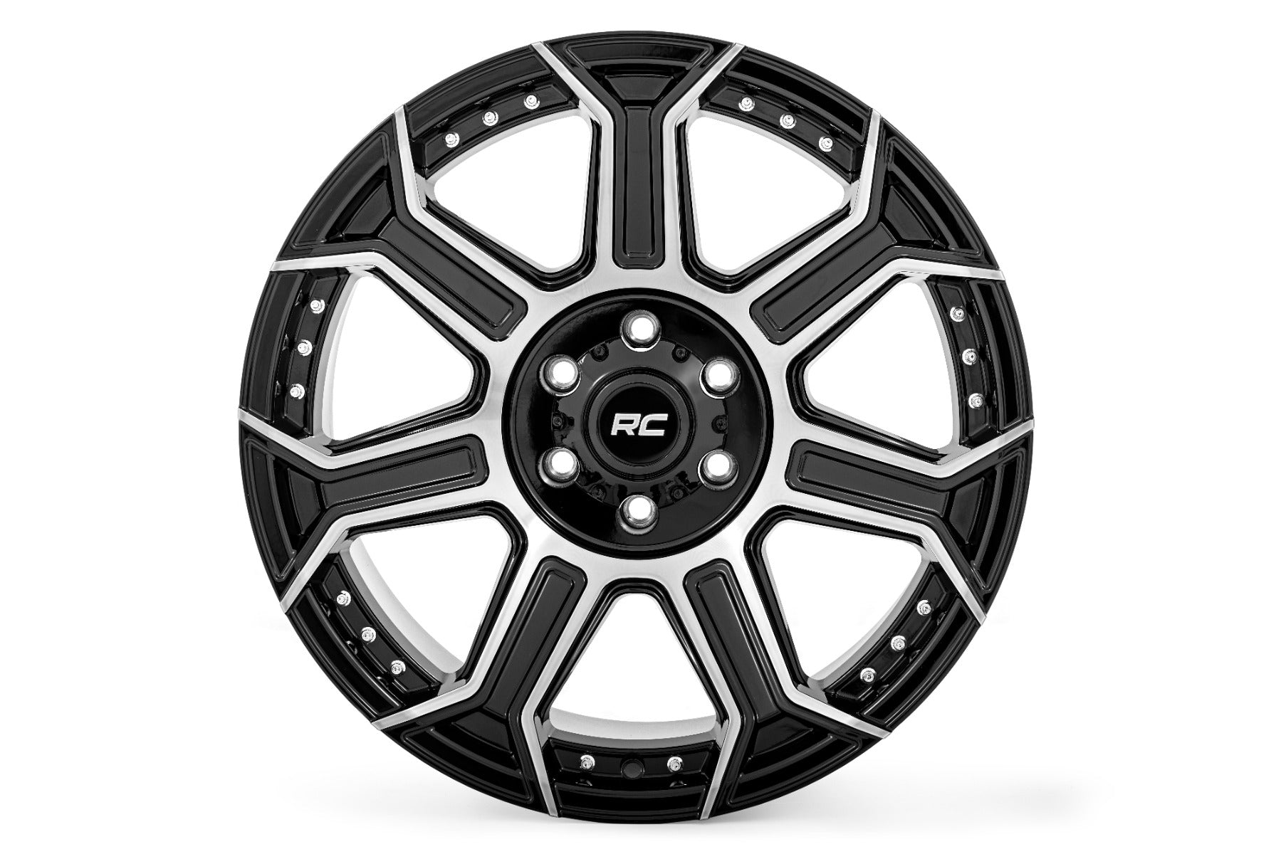 Rough Country | Wheels | 89 Series Wheel One-Piece Black Machined Gun Metal 22x10 8x6.5 -19mm Rough Country | 89221010