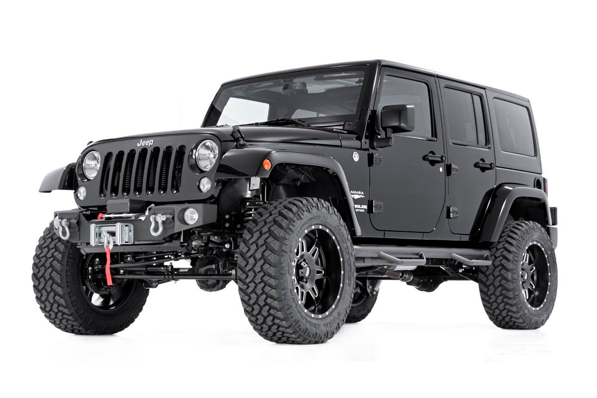 Rough Country | Nerf Bars | Jeep Wheel to Wheel Nerf Steps 07-18 Wrangler JK 4 Door Rough Country | 90764