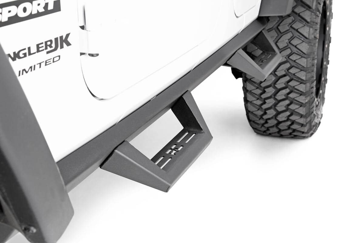 Rough Country | Side Steps | Jeep Contoured Drop Steps 07-18 Wrangler JK Unlimited 4 Door Rough Country | 90765B