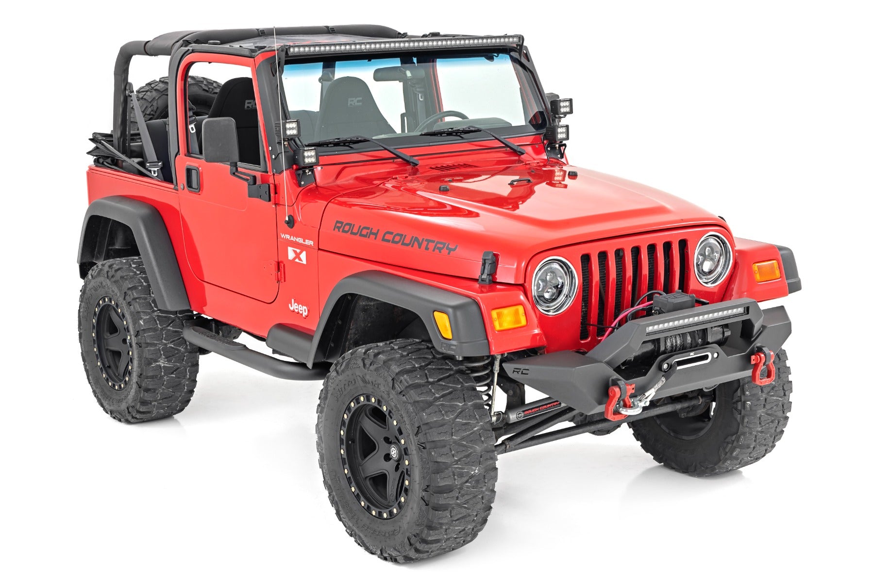 Rough Country | Nerf Bars | Nerf Bar 3.0 Inch 97-06 Jeep Wrangler TJ/87-95 Wrangler YJ Rough Country | 90799