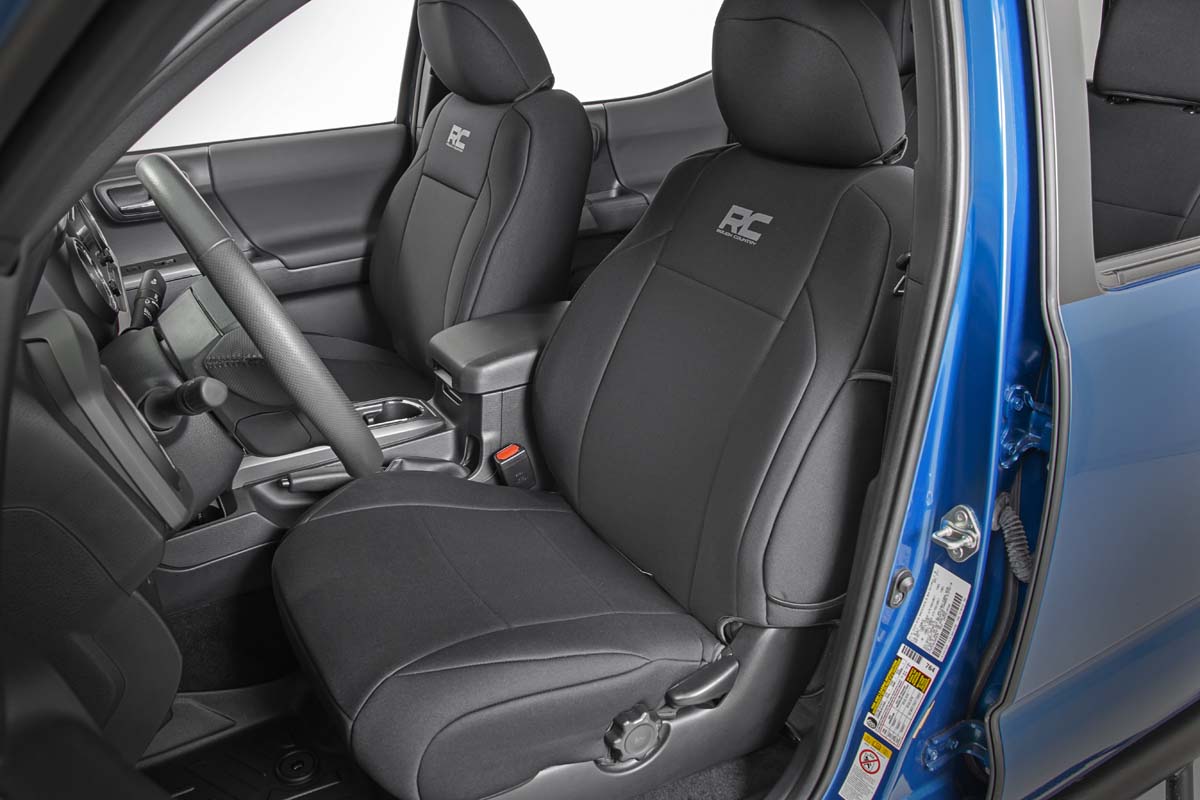 Rough Country | Seat Cover | Tacoma Neoprene Front Seat Covers For 16-Pres Toyota Tacoma Crew Cab Rough Country | 91030