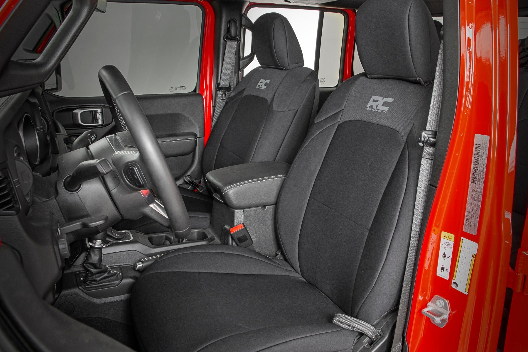 Rough Country | Seat Cover | Jeep Neoprene Seat Cover Set Black 20-Up Gladiator JT Rough Country | 91034