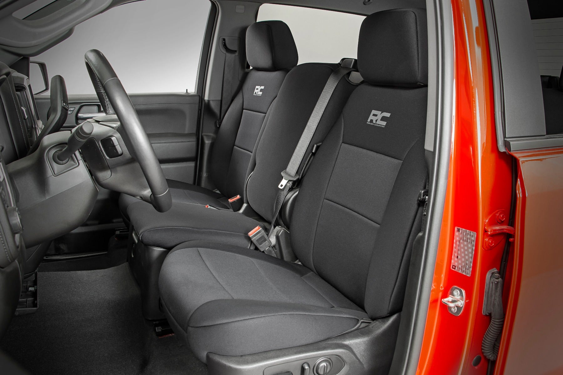 Rough Country | Seat Cover | GM Neoprene Seat Covers Front Black For 19-21 1500 Rough Country | 91035