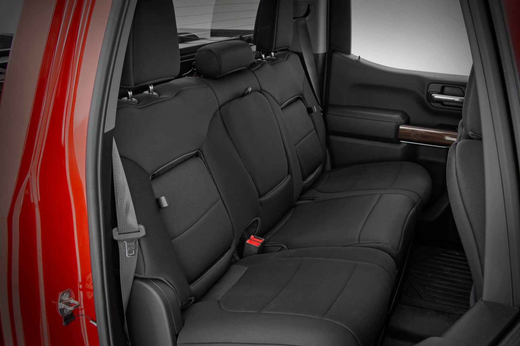 Rough Country | Seat Cover | GM Neoprene Seat Covers Front and Rear w/ Back Storage Black 19-21 Chevrolet Silverado 1500 Rough Country | 91037