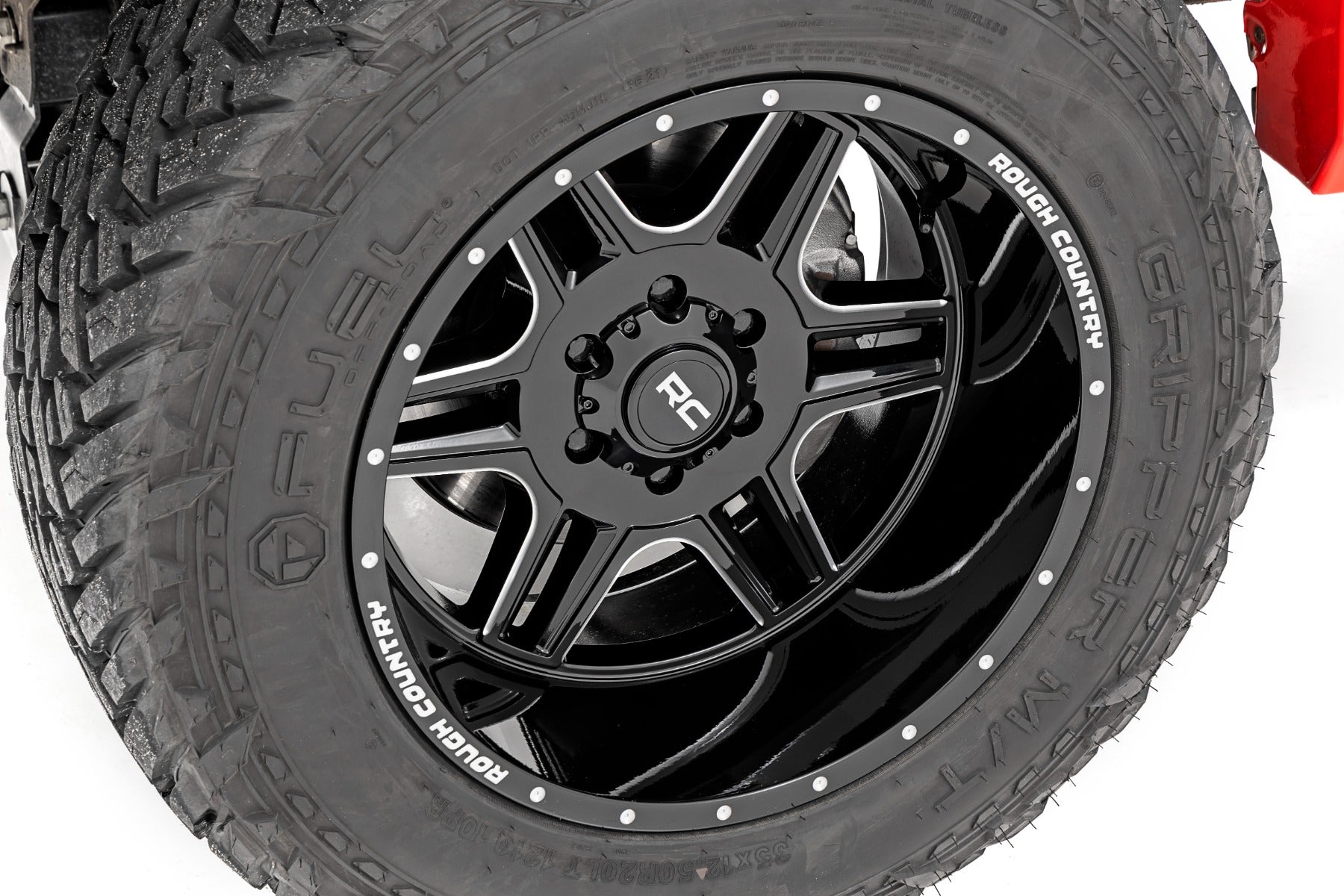 Rough Country | Wheels | 92 Series Wheel Machined One-Piece Gloss Black 22x12 8x6.5 -44mm Rough Country | 92221210