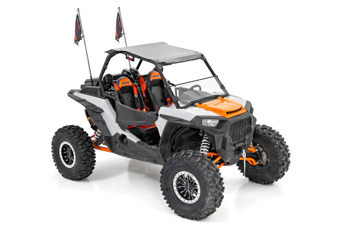 Rough Country | Light Whips | Polaris LED Whip Light Roll Cage Mounting Kit w/ LED Light Whips RZR 1000XP Turbo Rough Country | 93052