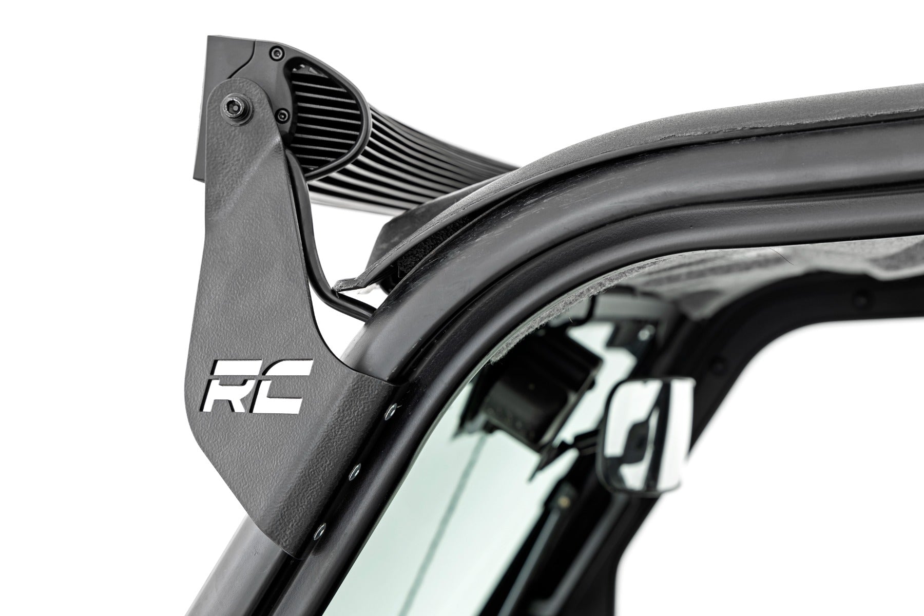 Rough Country | LED Light Bars | LED Light Front Mount 50 Inch Single Row Black Pair with Factory Wiper 14-22 Polaris Ranger 1000XP Rough Country | 93128