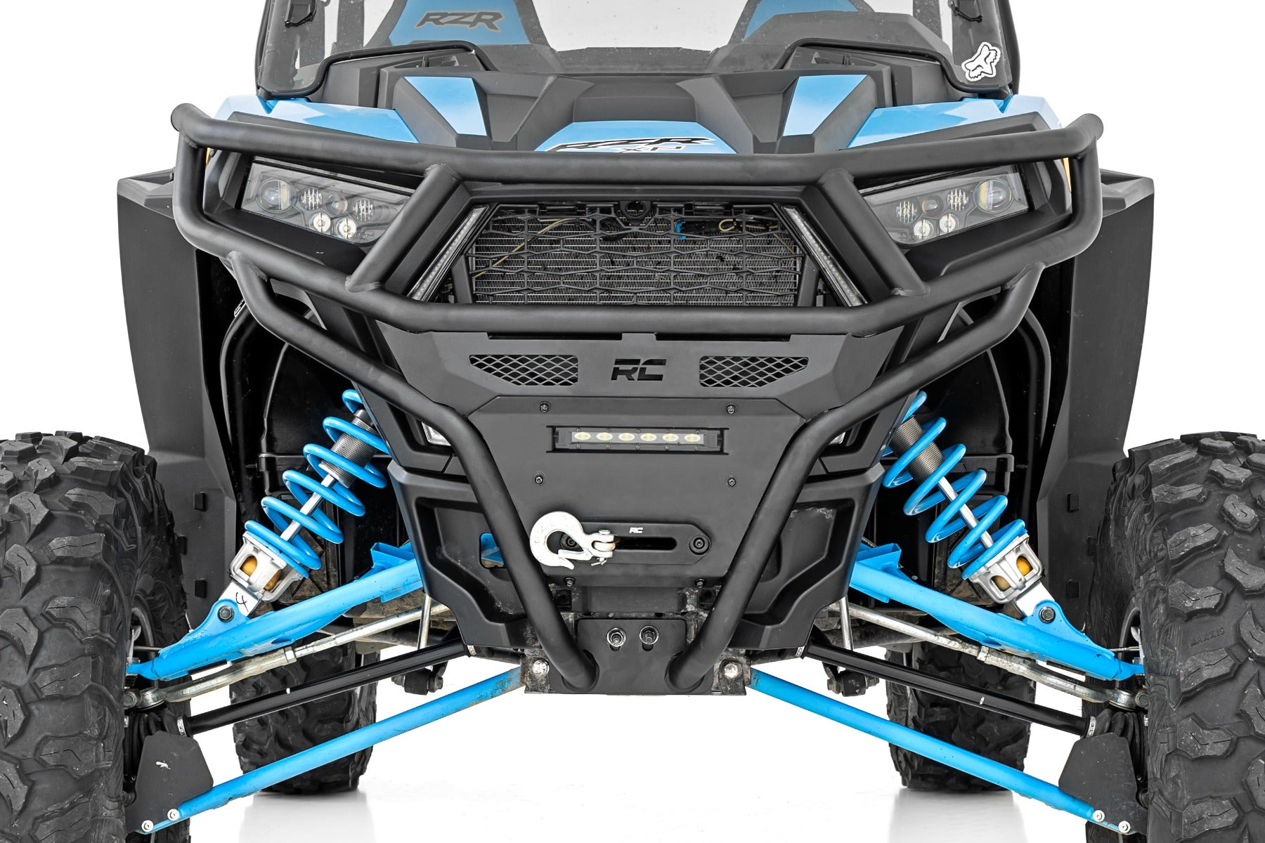 Rough Country | Front Bumpers | Tubular Bumper Front Black Series LED 6 Light Slim Line Polaris RZR XP1000 Rough Country | 93131