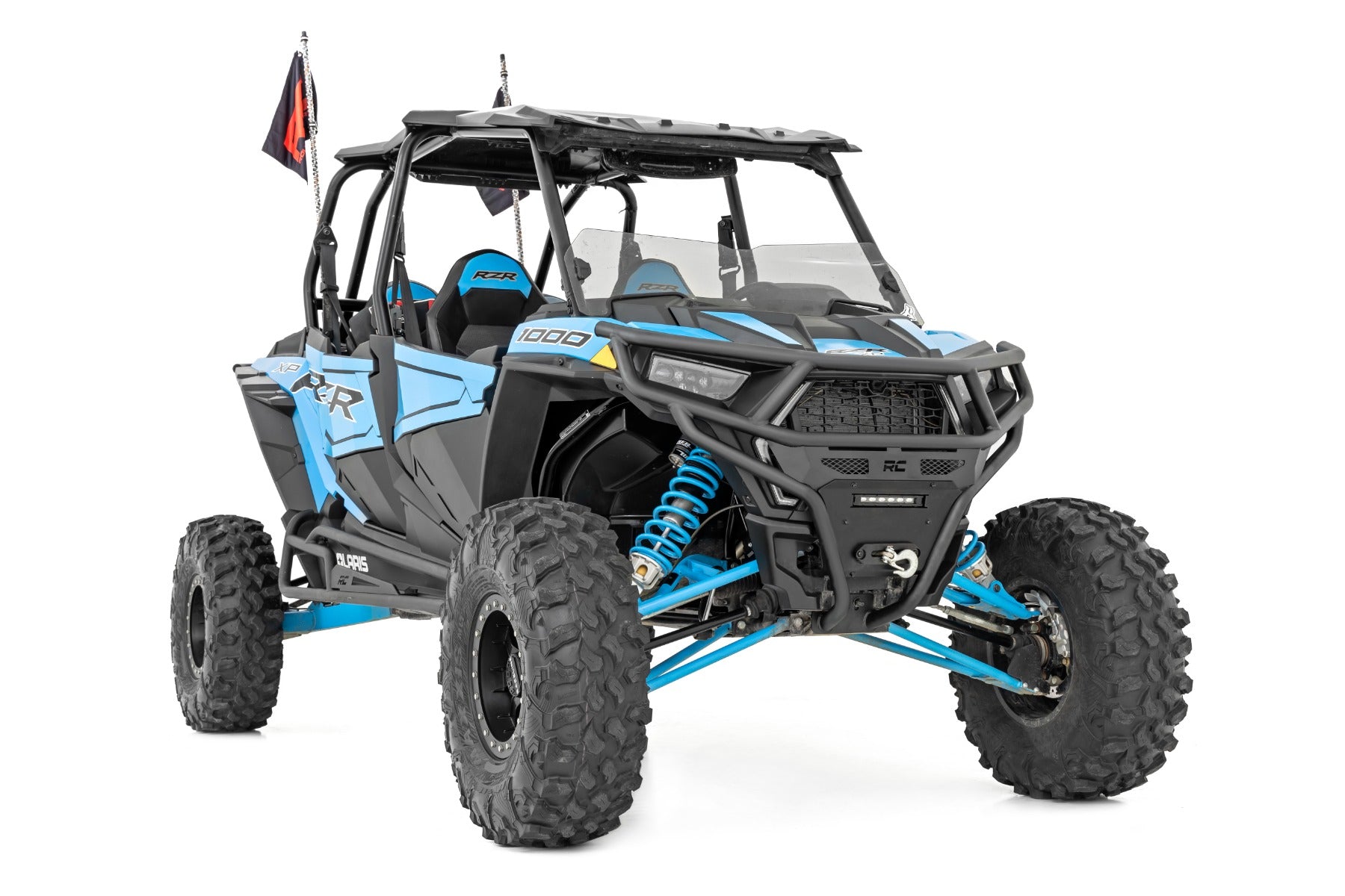 Rough Country | Front Bumpers | Tubular Bumper Front Black Series LED 6 Light Slim Line Polaris RZR XP1000 Rough Country | 93131