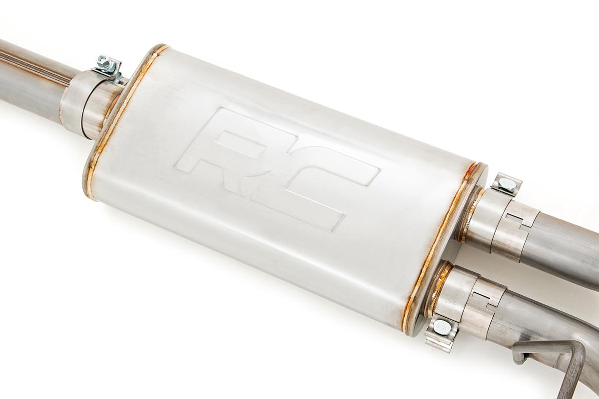 Rough Country | Cat Back Exhaust | Dual Cat-Back Exhaust System w/Black Tips 15-20 F-150 Rough Country | 96006