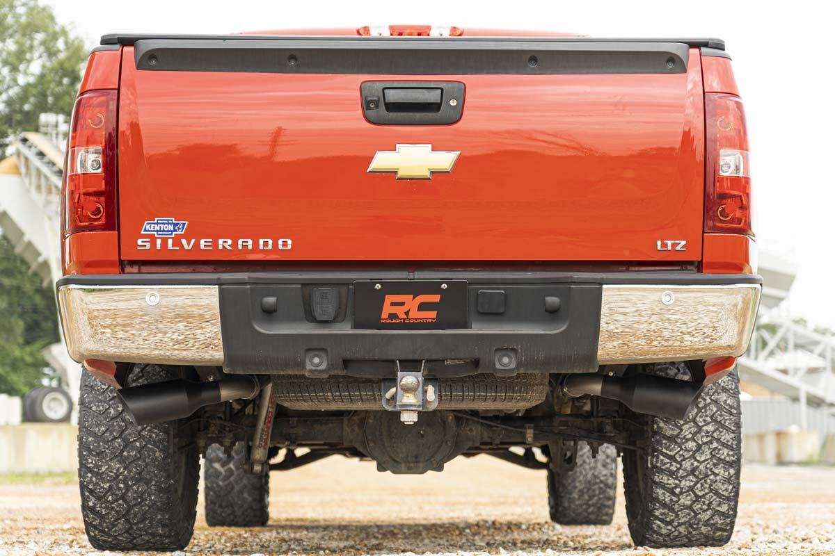 Rough Country | Cat Back Exhaust | Dual Cat-Back Exhaust System w/Black Tips 09-13 Silverado/Sierra 1500 4.8L/5.3L Rough Country | 96008