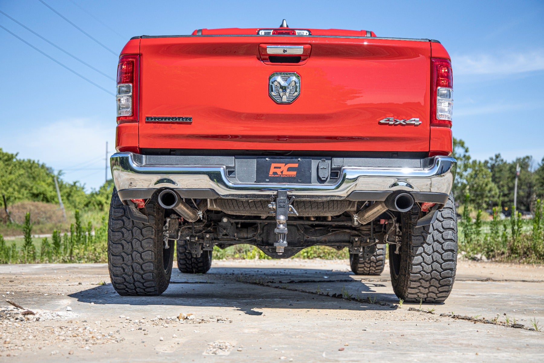 Rough Country | Cat Back Exhaust | Dual Cat-Back Exhaust System w/ Black Tips (19-20 Ram 1500 V8 - 5.7L) Rough Country | 96013