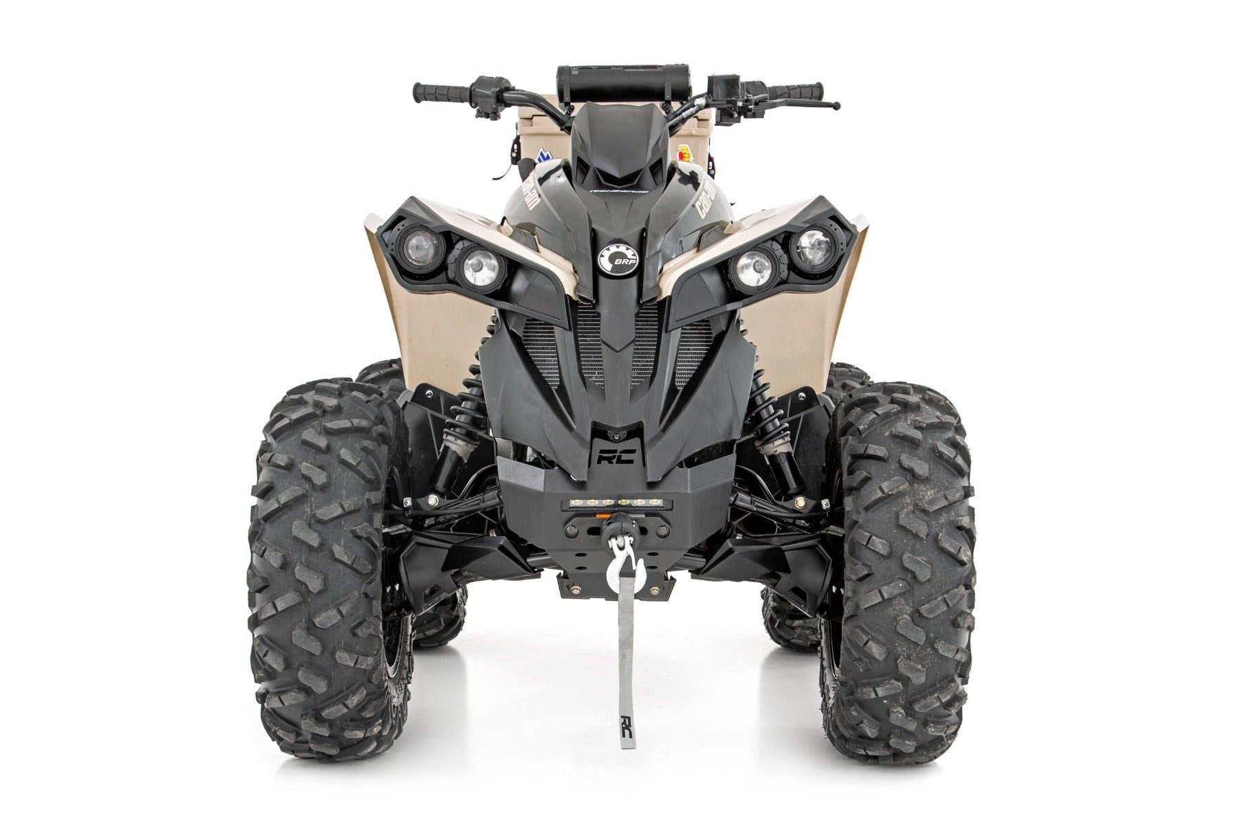 Rough Country | Front Winch Bumpers | Winch Bumper Black Series LED 6 Inch Light Slime Line 13-21 Can-Am Renegade Rough Country | 97072