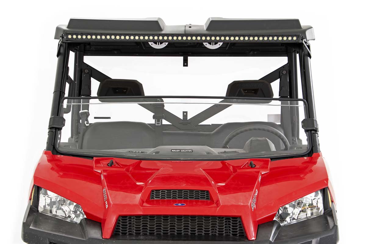 Rough Country | Windshield|Body & Frame|Exterior Parts & Car Care | Polaris Scratch Resistant Half Windshield 13-20 Ranger 900/900XP/1000/1000XP Rough Country | 98132011