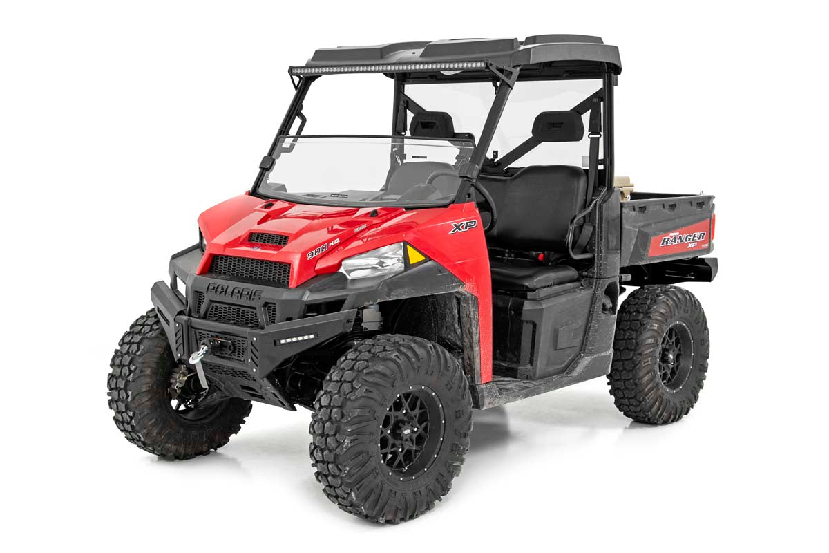 Rough Country | Windshield|Body & Frame|Exterior Parts & Car Care | Polaris Scratch Resistant Half Windshield 13-20 Ranger 900/900XP/1000/1000XP Rough Country | 98132011