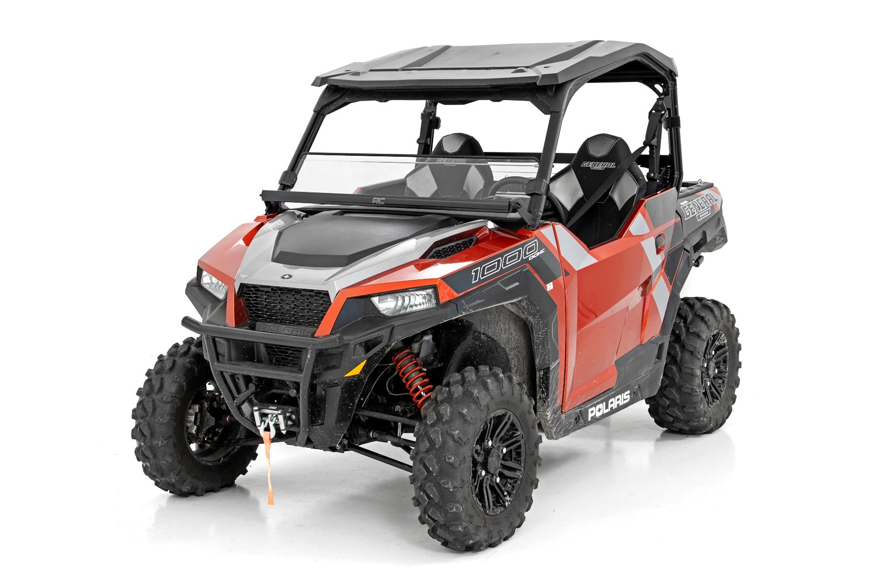 Rough Country | Windshield|Body & Frame|Exterior Parts & Car Care | Polaris Scratch Resistant Half Windshield 16-20 General Rough Country | 98162011