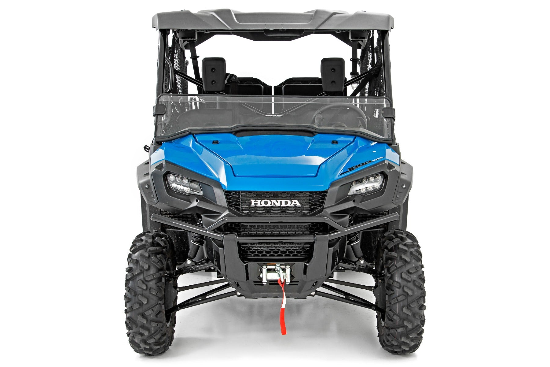 Rough Country | Windshield|Body & Frame|Exterior Parts & Car Care | Honda Scratch Resistant Half Windshield (16-20 Pioneer 1000) Rough Country | 98162021