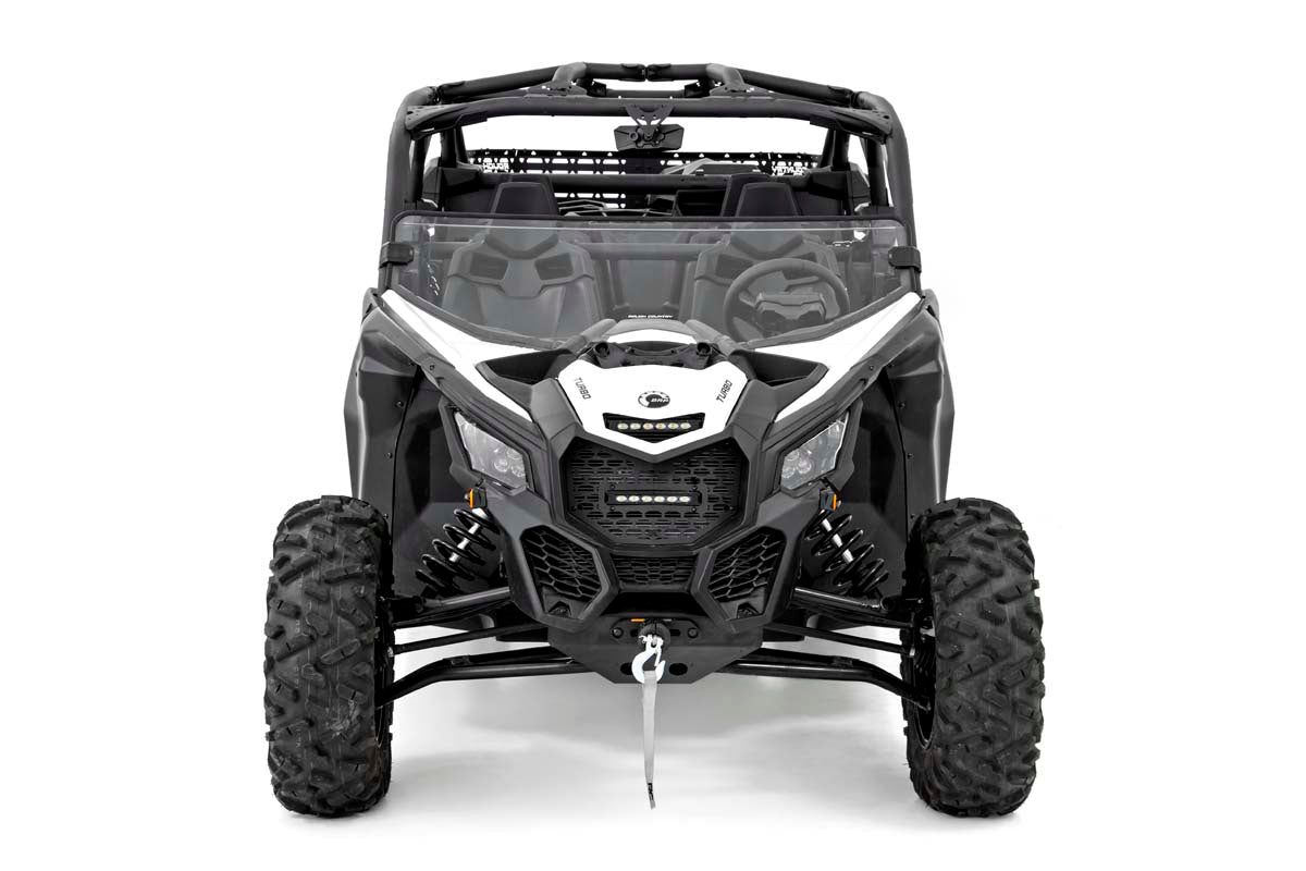 Rough Country | Windshield|Body & Frame|Exterior Parts & Car Care | Can-Am Scratch Resistant Half Windshield 17-20 Maverick X3 Rough Country | 98172031