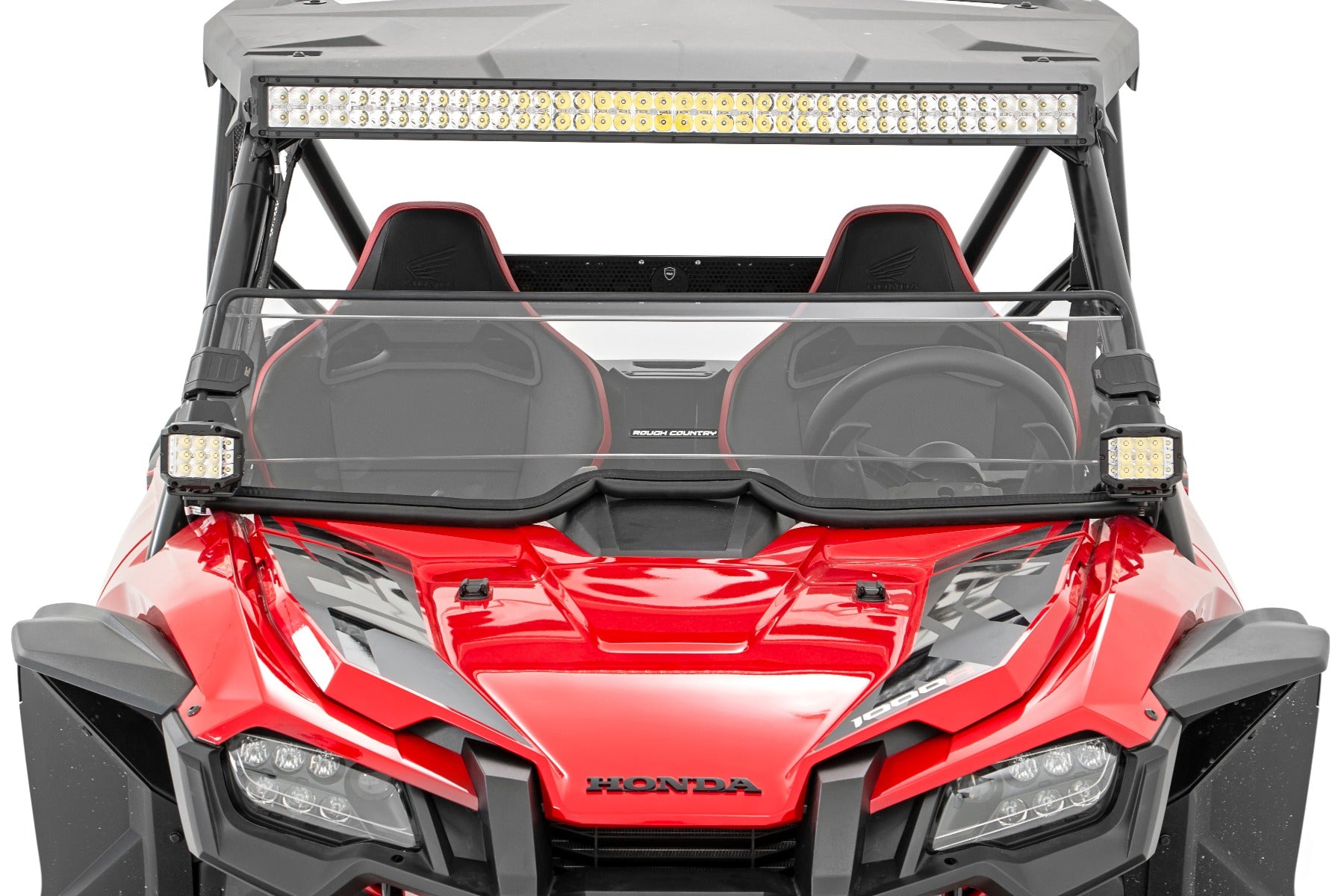 Rough Country | Windshield|Body & Frame|Exterior Parts & Car Care | Honda Scratch Resistant Half Windshield (2019-2020 Honda Talon) Rough Country | 98182021