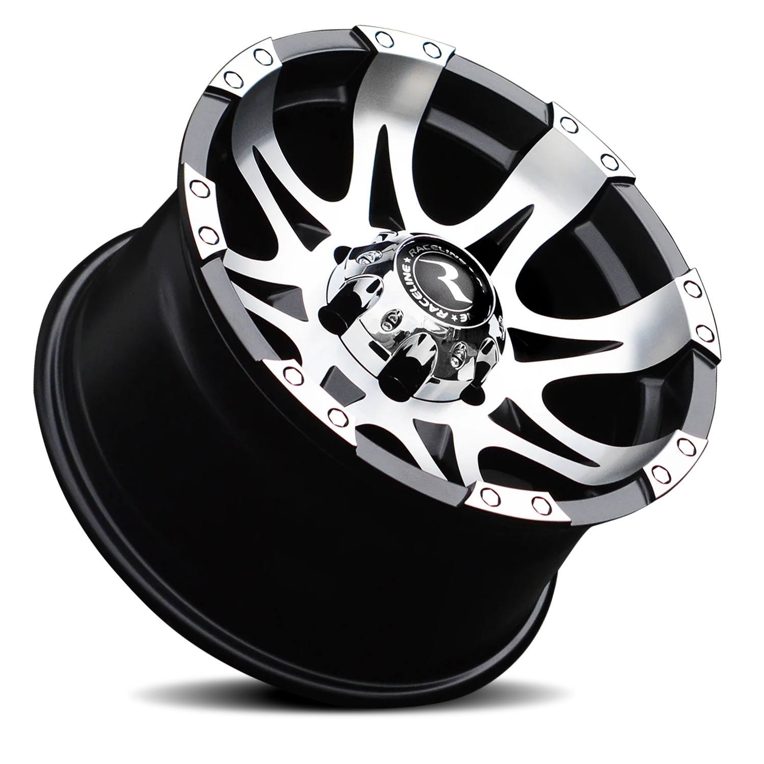 RACELINE | Aluminum Wheels | Aluminum Wheels 18x9 Raptor 982 Machined Face Black 20 Offset 8 on 165.1 Bolt Pattern 125 Bore Raceline | 982-89080+20