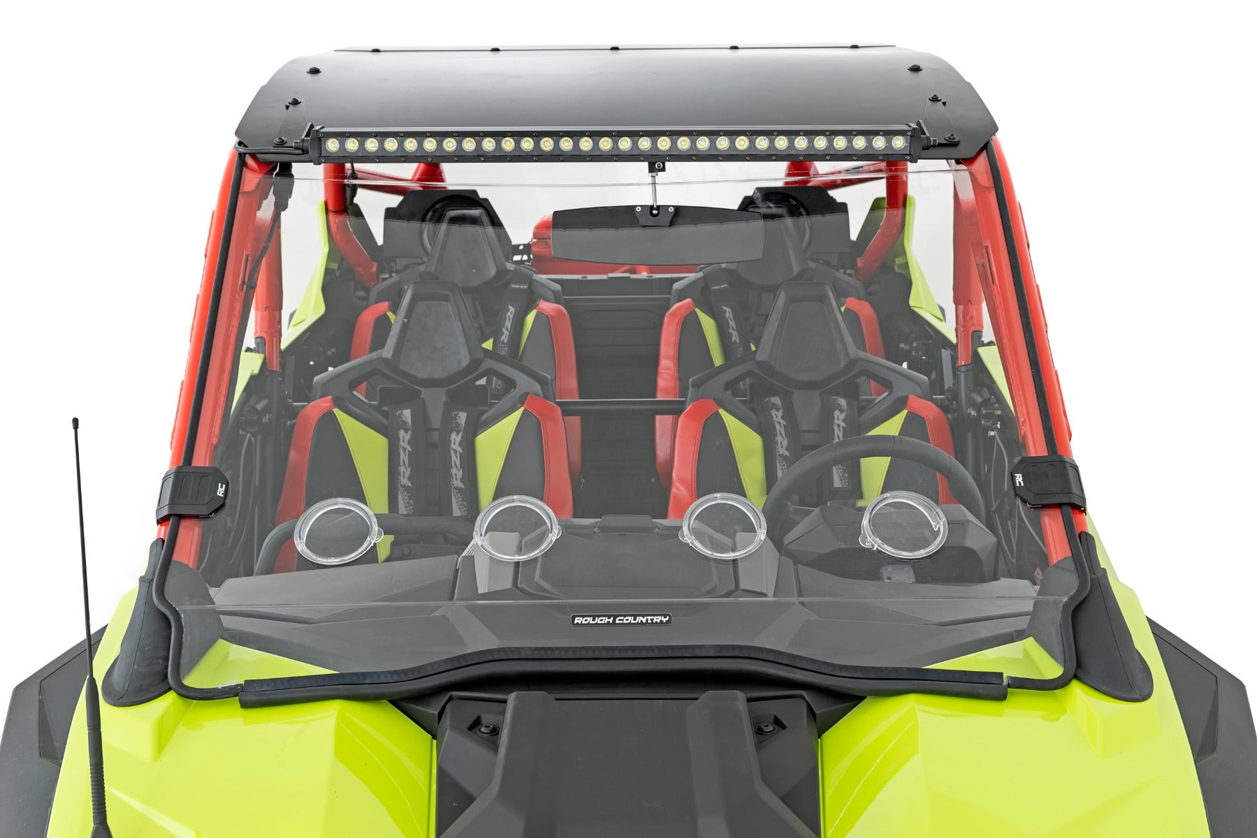 Rough Country | Windshield | Vented Full Windshield Scratch Resistant Bolt On Roof Polaris RZR Pro R (2022) Rough Country | 98202210