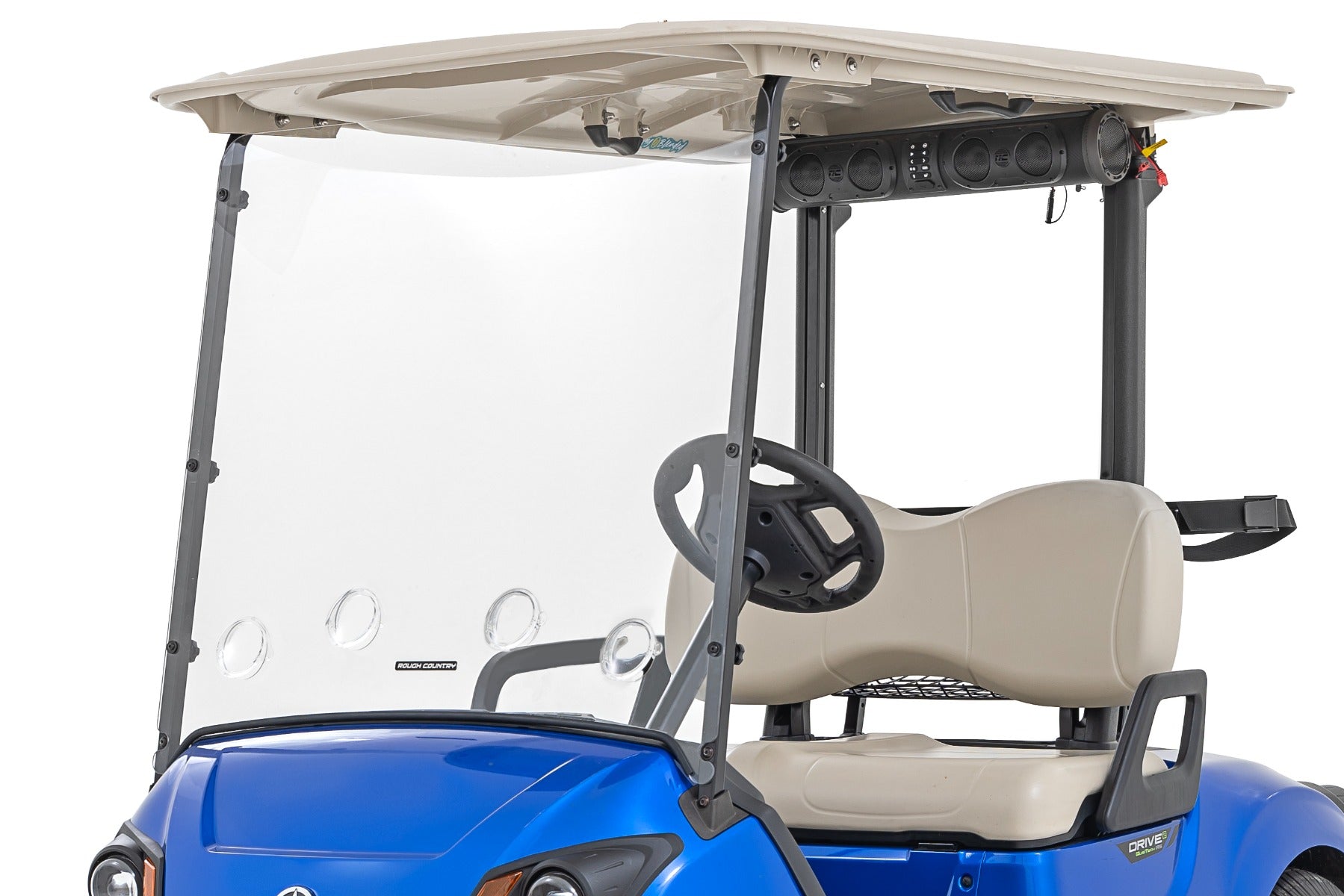 Rough Country | Windshield | Vented Full Windshield Scratch Resistant Yamaha Drive2 Golf Cart (2022) Rough Country | 98202240