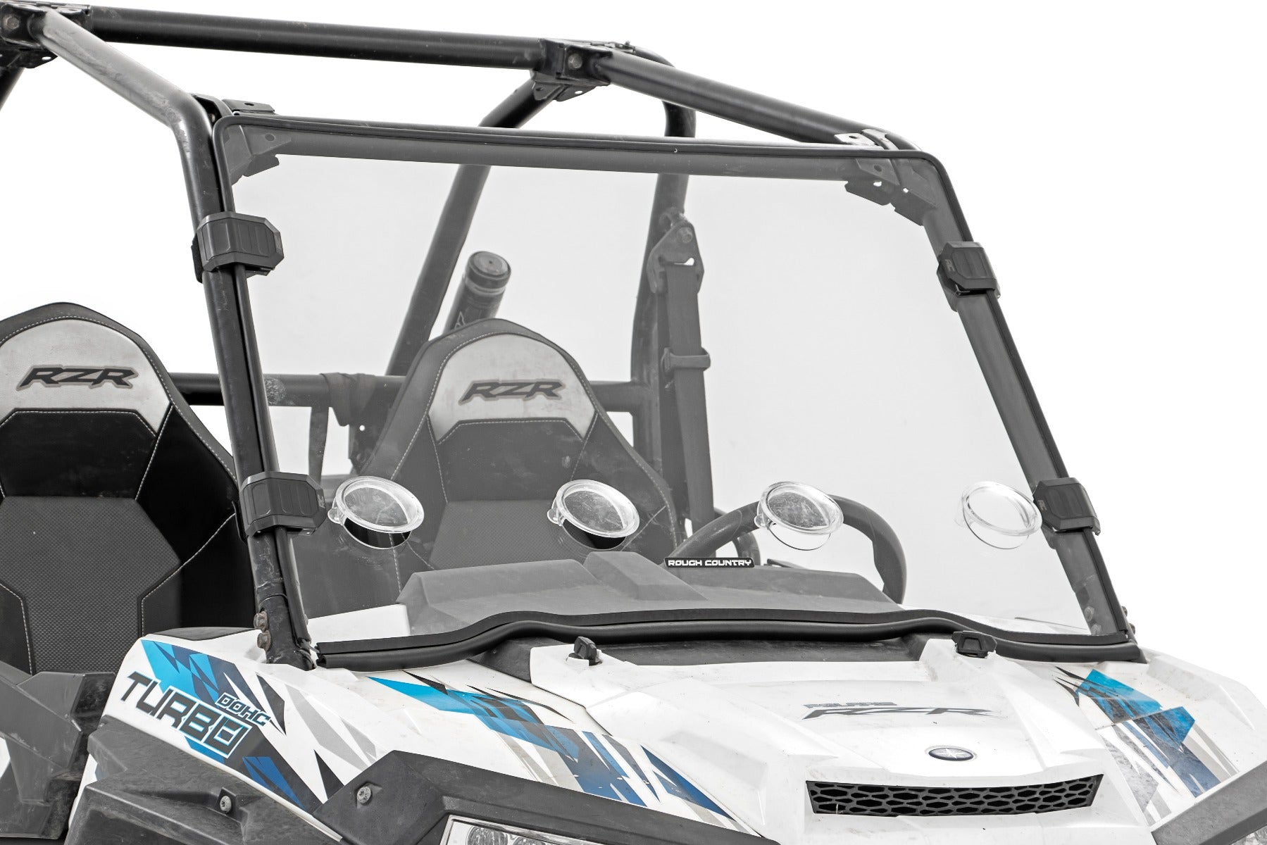 Rough Country | Windshield | Polaris Scratch Resistant Vented Full Windshield without Factory Plastic Visor 16-18 Polaris RZR 900/1000XP Turbo Rough Country | 98241810