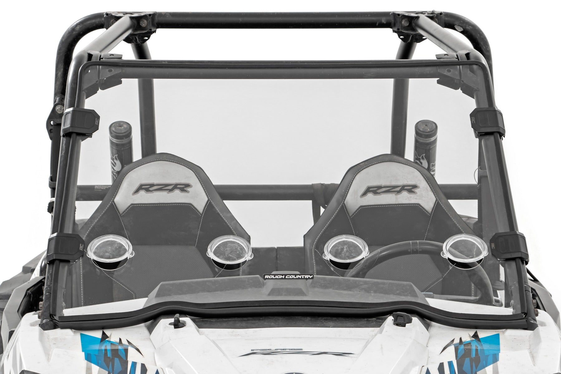 Rough Country | Windshield | Polaris Scratch Resistant Vented Full Windshield without Factory Plastic Visor 16-18 Polaris RZR 900/1000XP Turbo Rough Country | 98241810