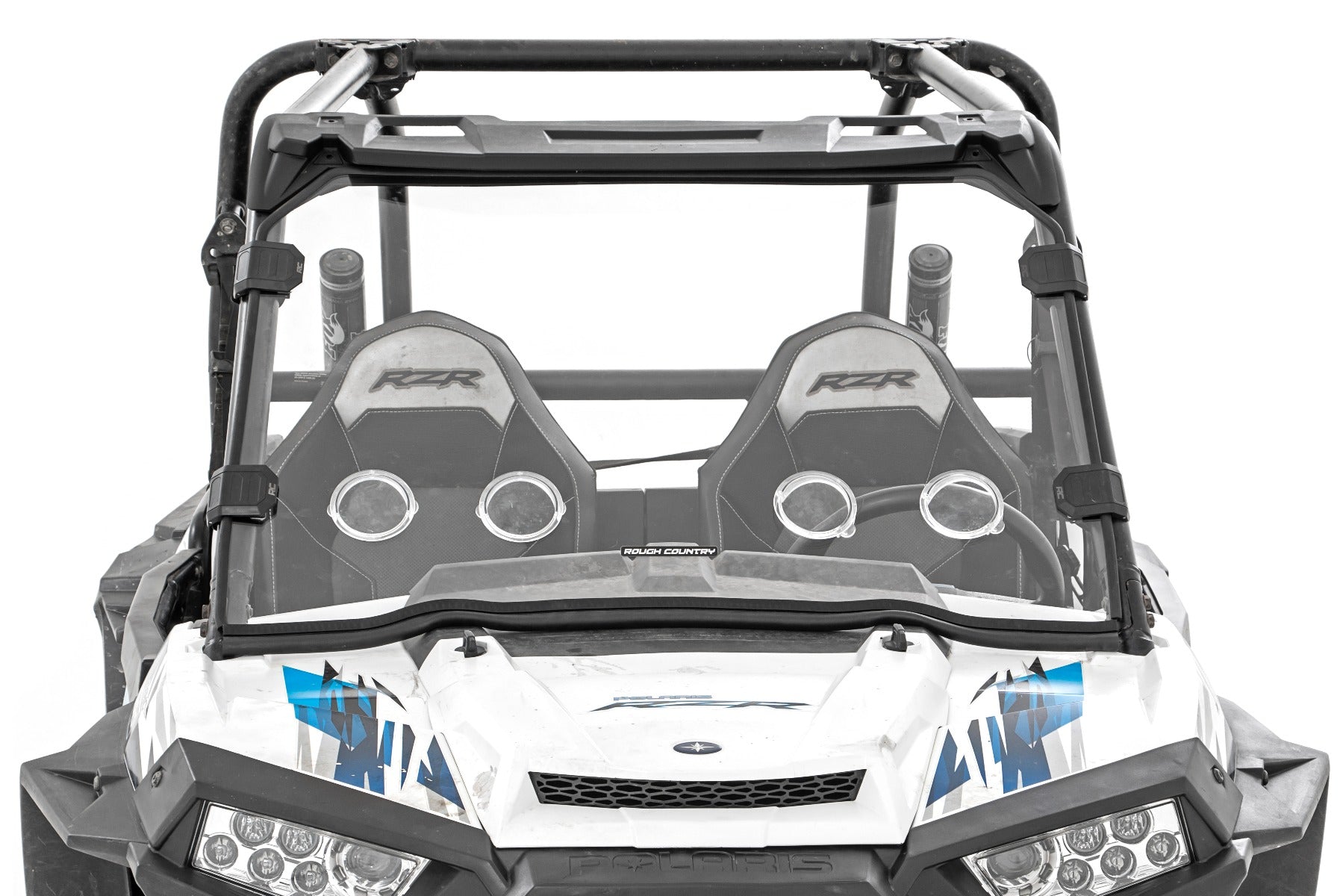 Rough Country | Windshield | Polaris Scratch Resistant Vented Full Windshield with Factory Plastic Visor 16-18 Polaris RZR 900/1000XP Turbo Rough Country | 98282010