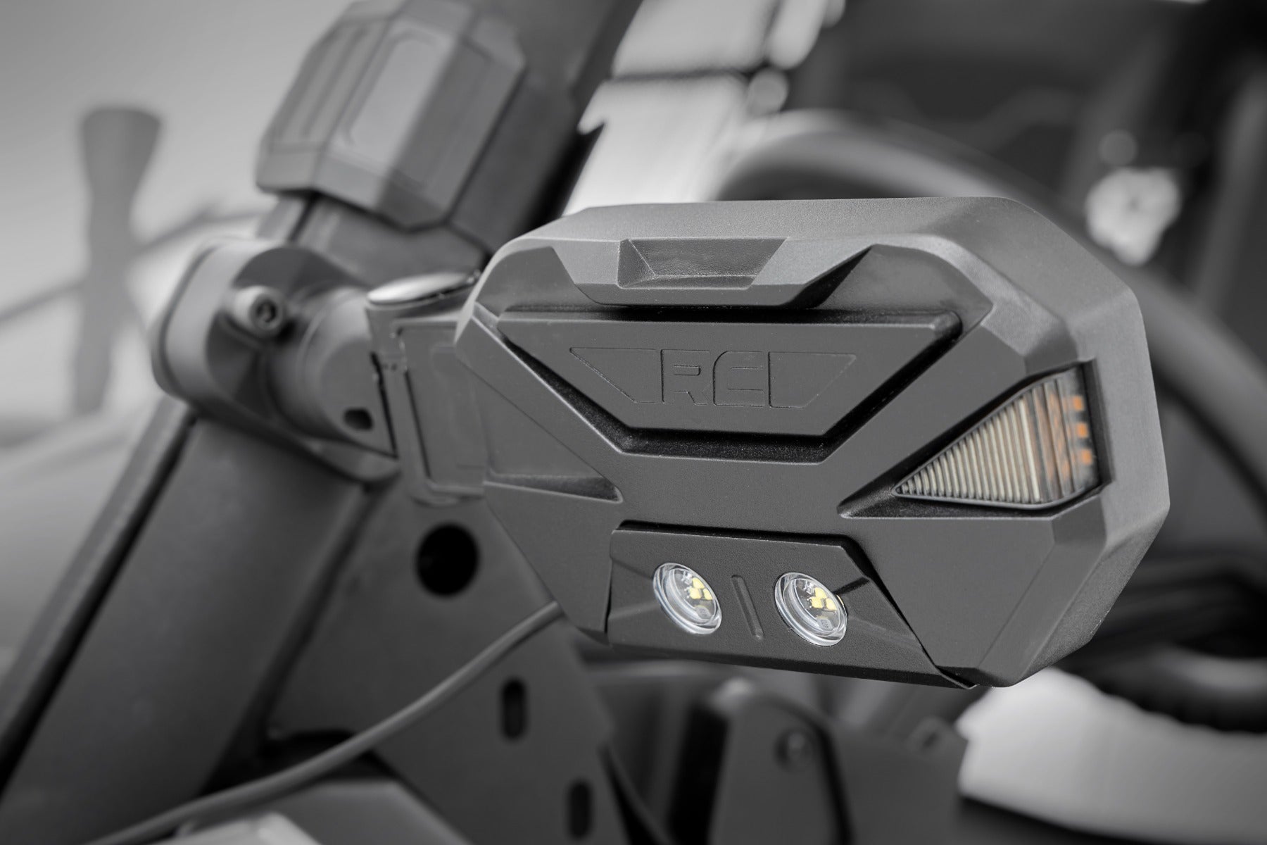 Rough Country | Mirrors | UTV Aluminum Side Mirrors w/Turn Signal Pro-Fit Cages Universal Rough Country | 99201