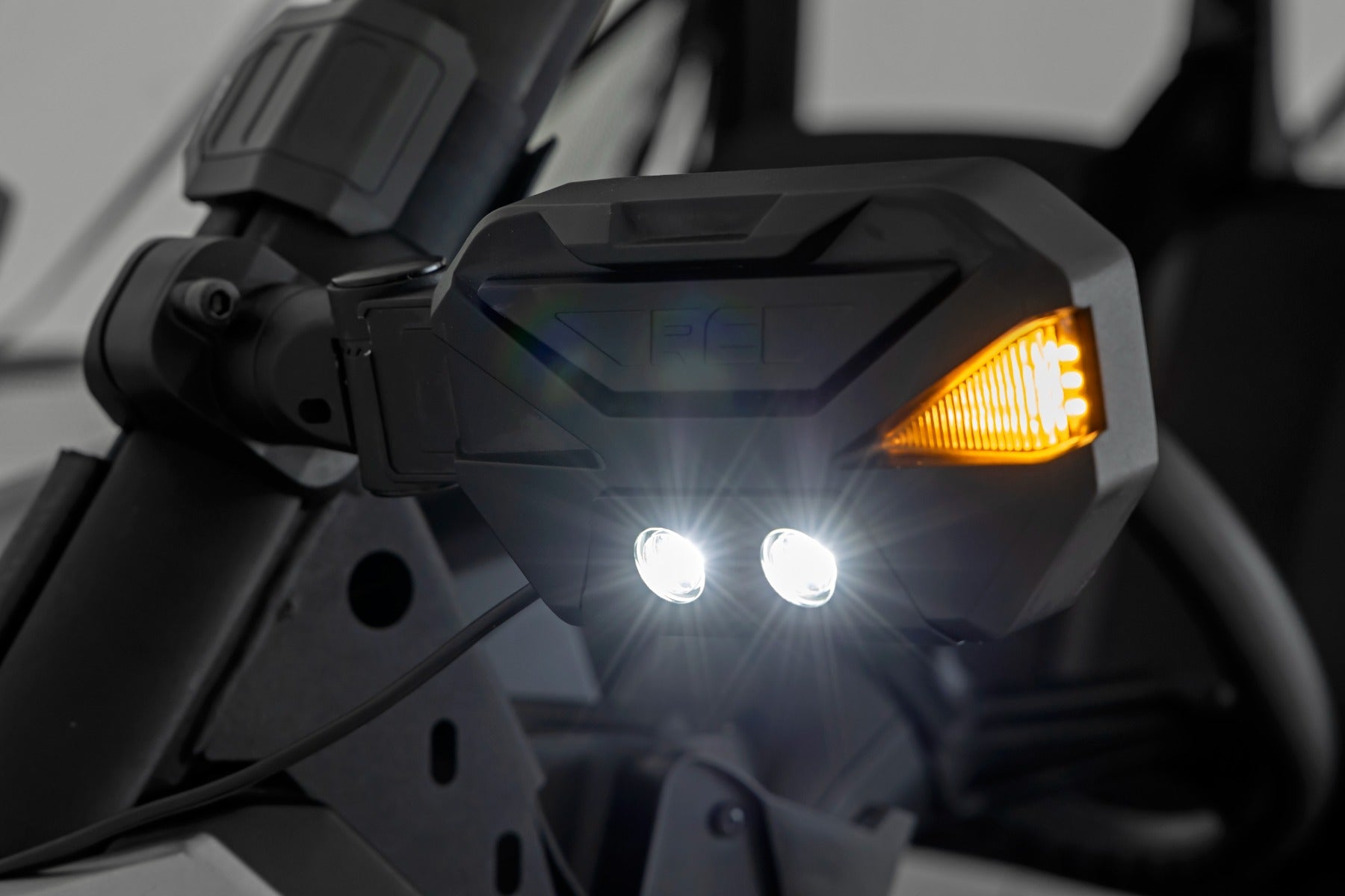 Rough Country | Mirrors | UTV Aluminum Side Mirrors w/Turn Signal Pro-Fit Cages Universal Rough Country | 99201