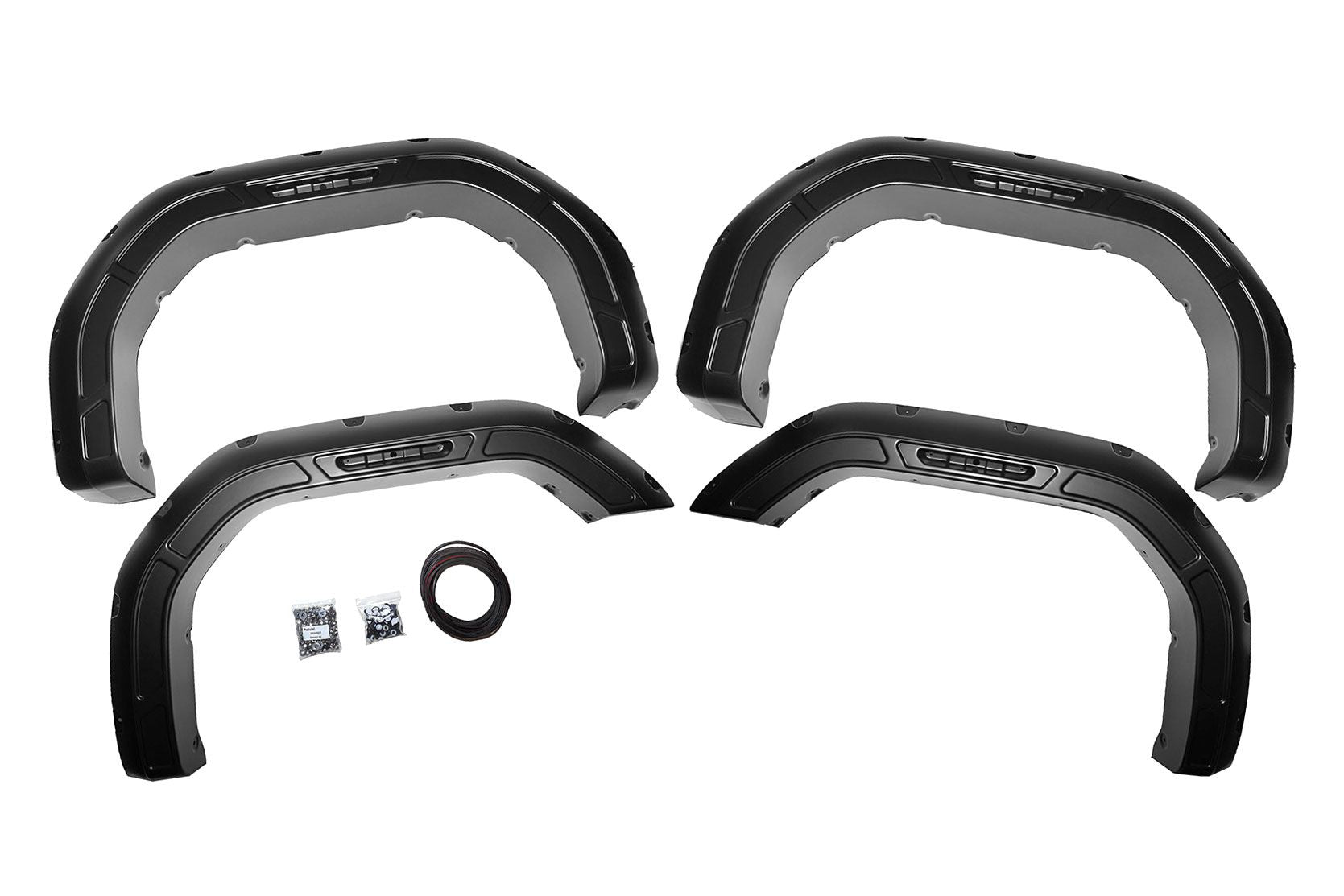 Defender Pocket Fender Flares Flat Black GMC Sierra 2500 HD/Sierra 3500 HD (20-23) Rough Country