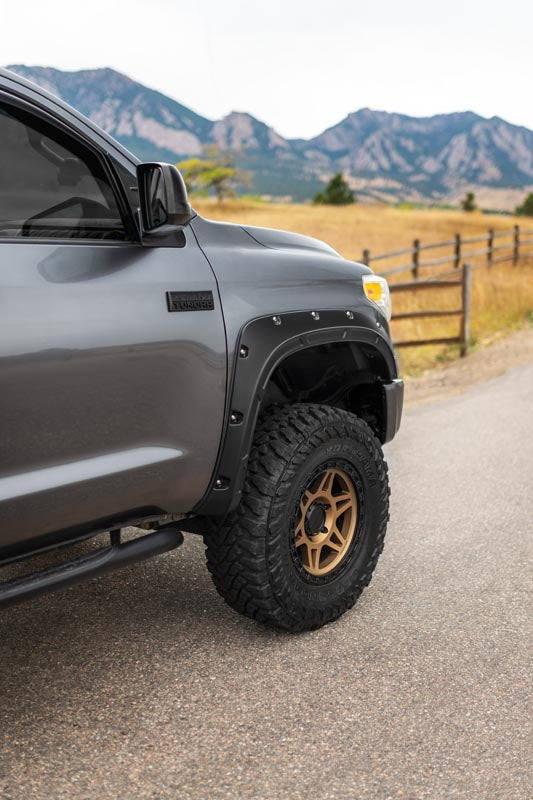 Rough Country | Fender Flares | Defender Pocket Fender Flares Flat Black Toyota Tundra 2WD/4WD (14-21) Rough Country | A-T11411