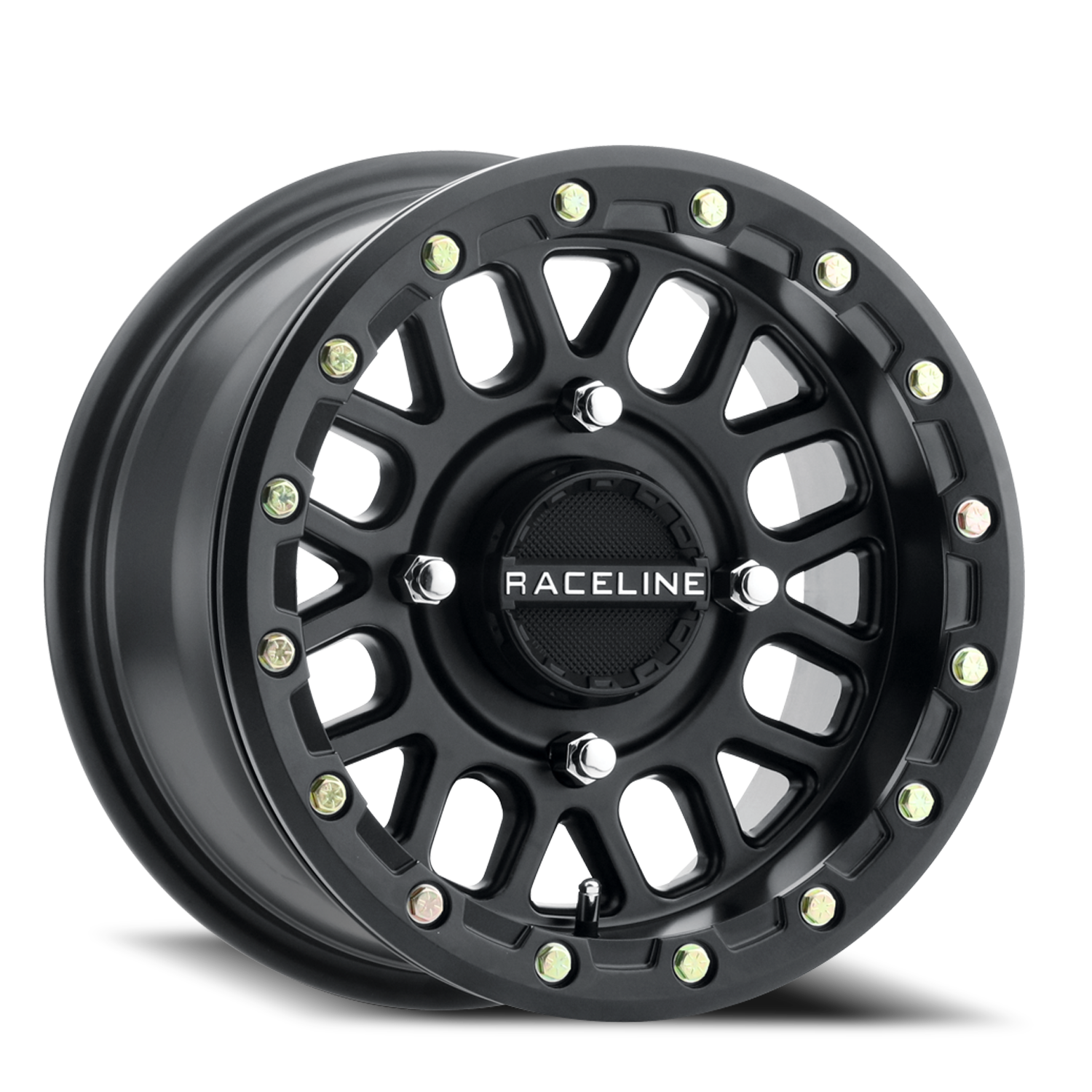 RACELINE | Aluminum Wheels | Aluminum Wheels 15x6 Podium Beadlock UTV A93B Satin Black 40 Offset 4 on 156 Bolt Pattern Raceline | A93B-56056+40